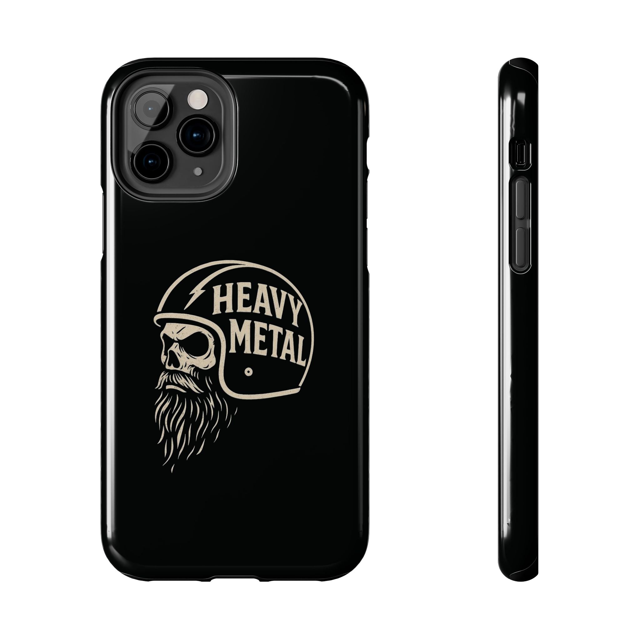 Heavy Metal Skull Tough Phone Case | Biker Helmet Skull Graphic Phone Case