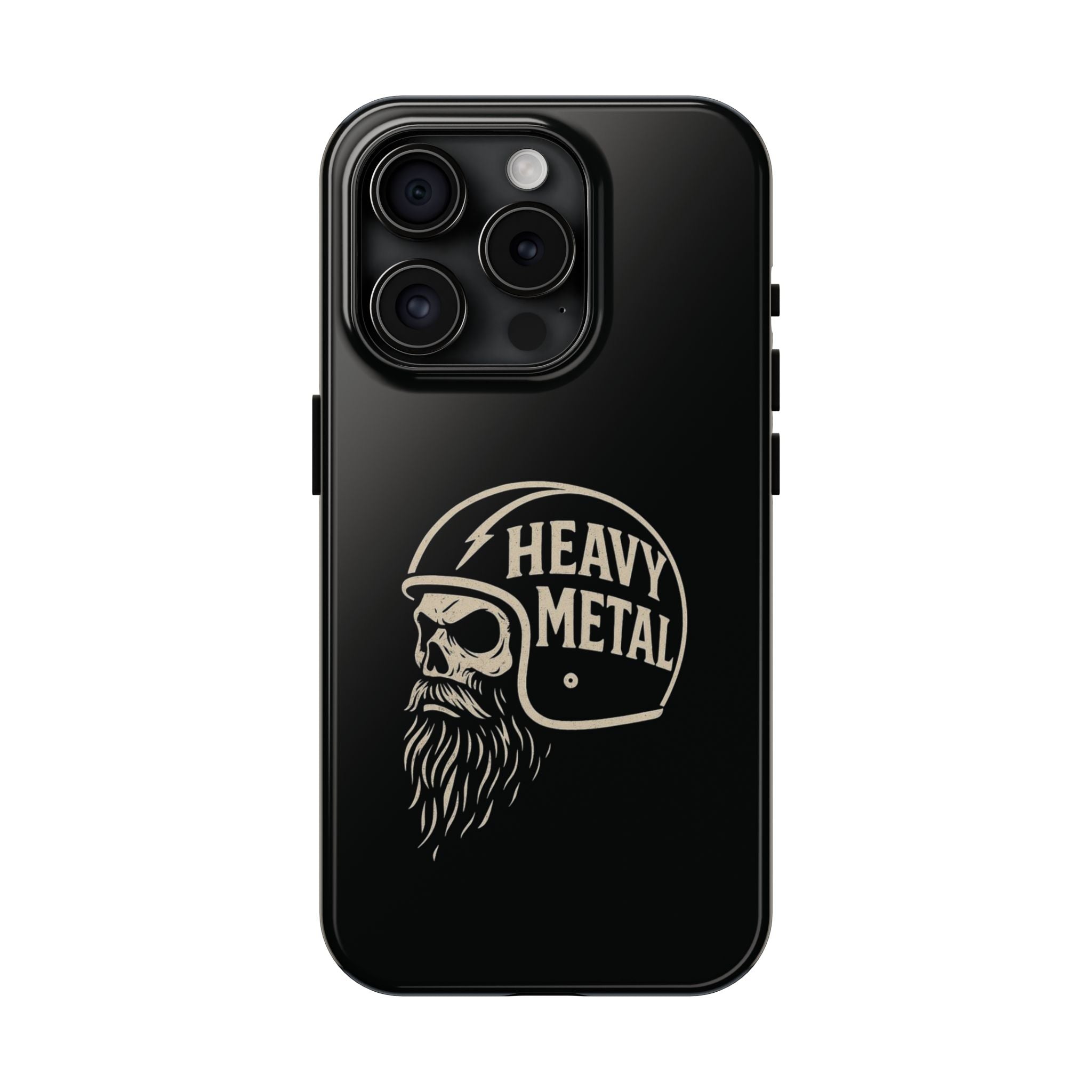 Heavy Metal Skull Tough Phone Case | Biker Helmet Skull Graphic Phone Case
