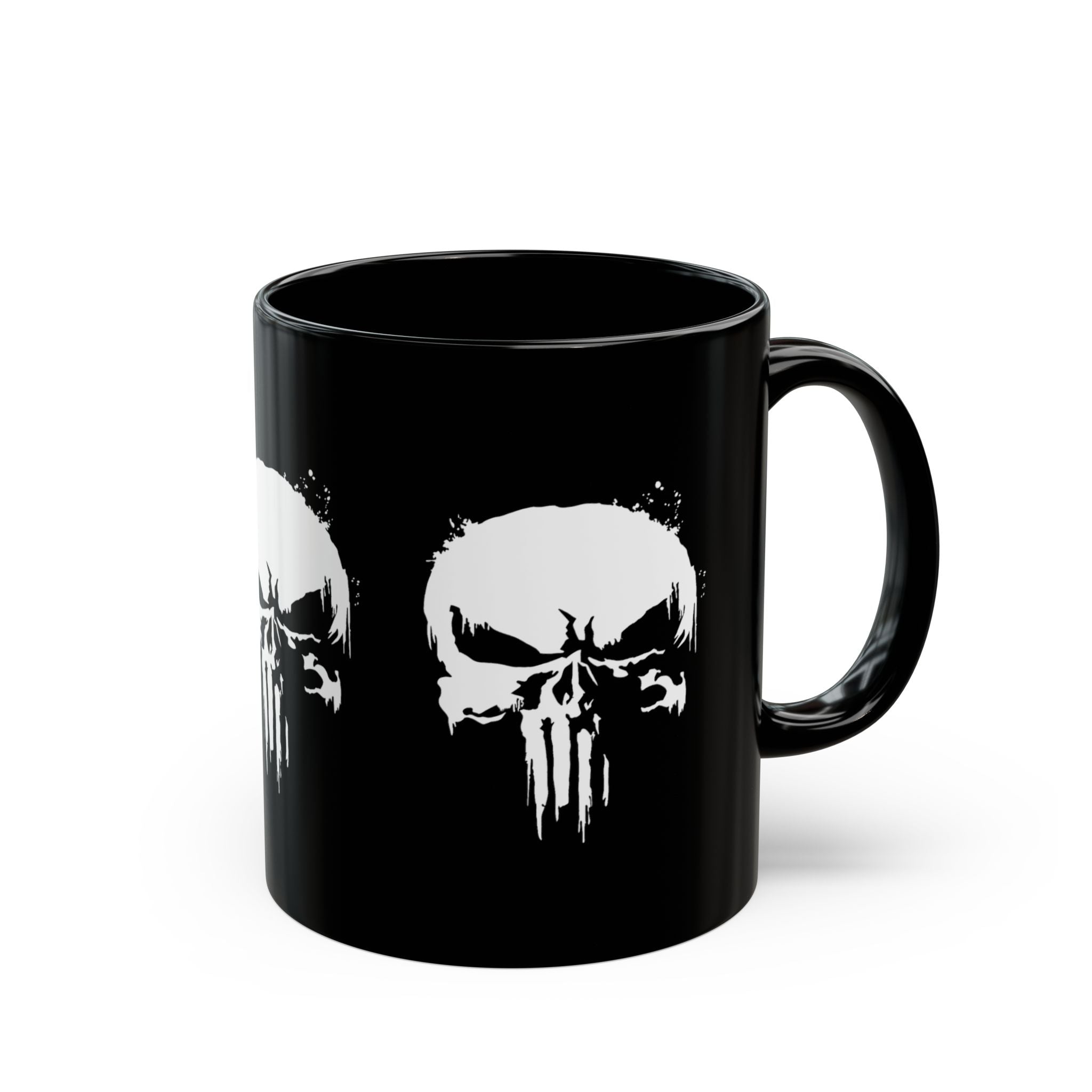 Punisher Skull 11oz Ceramic Coffee Black Mug | Gift for Comic Book Fans