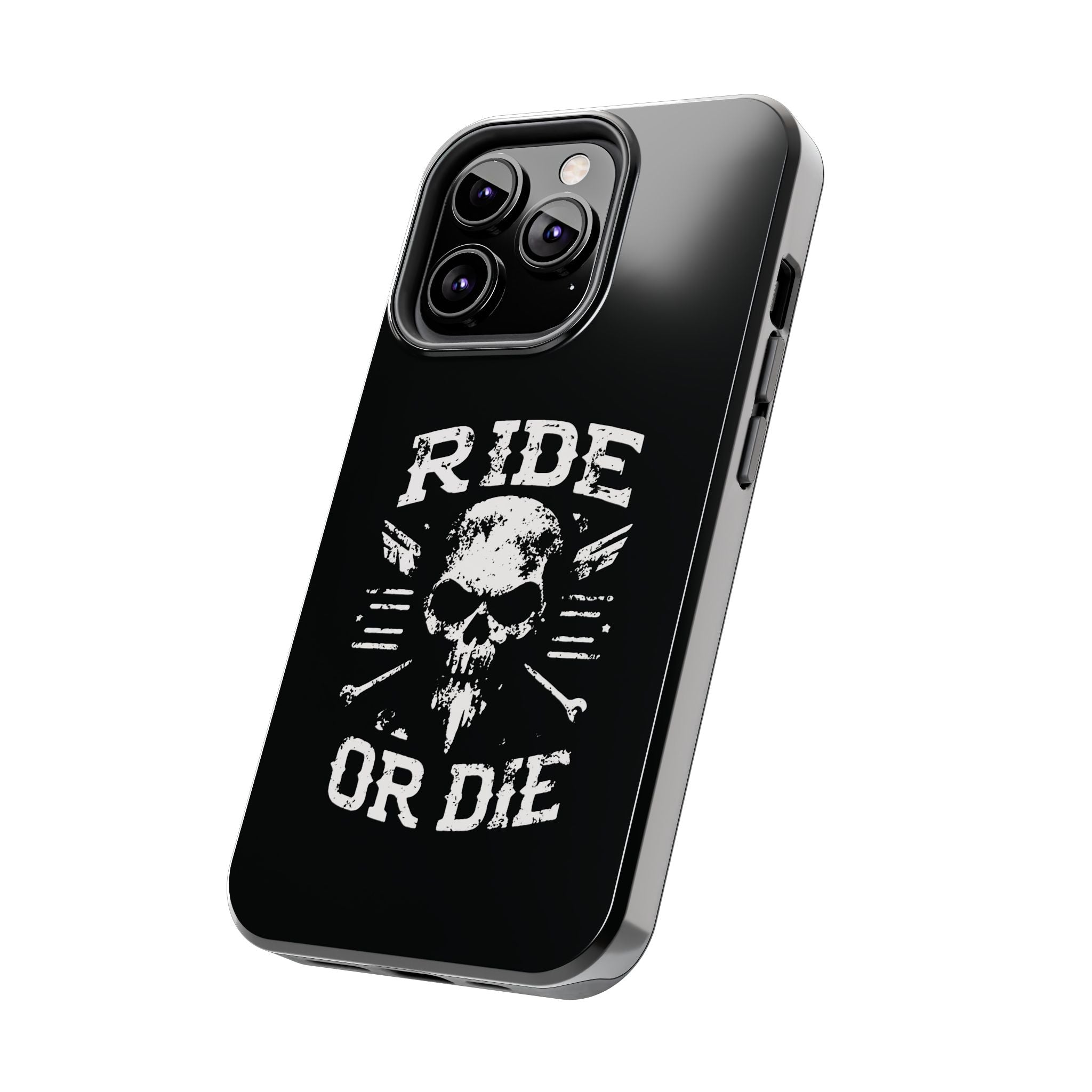 Ride or Die Skull Tough Phone Case | Biker Skull Graphic Phone Case