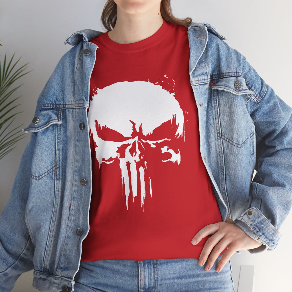 Unisex Punisher Inspired T-Shirt With Distressed Skull Custom Graphic (3 Colors)