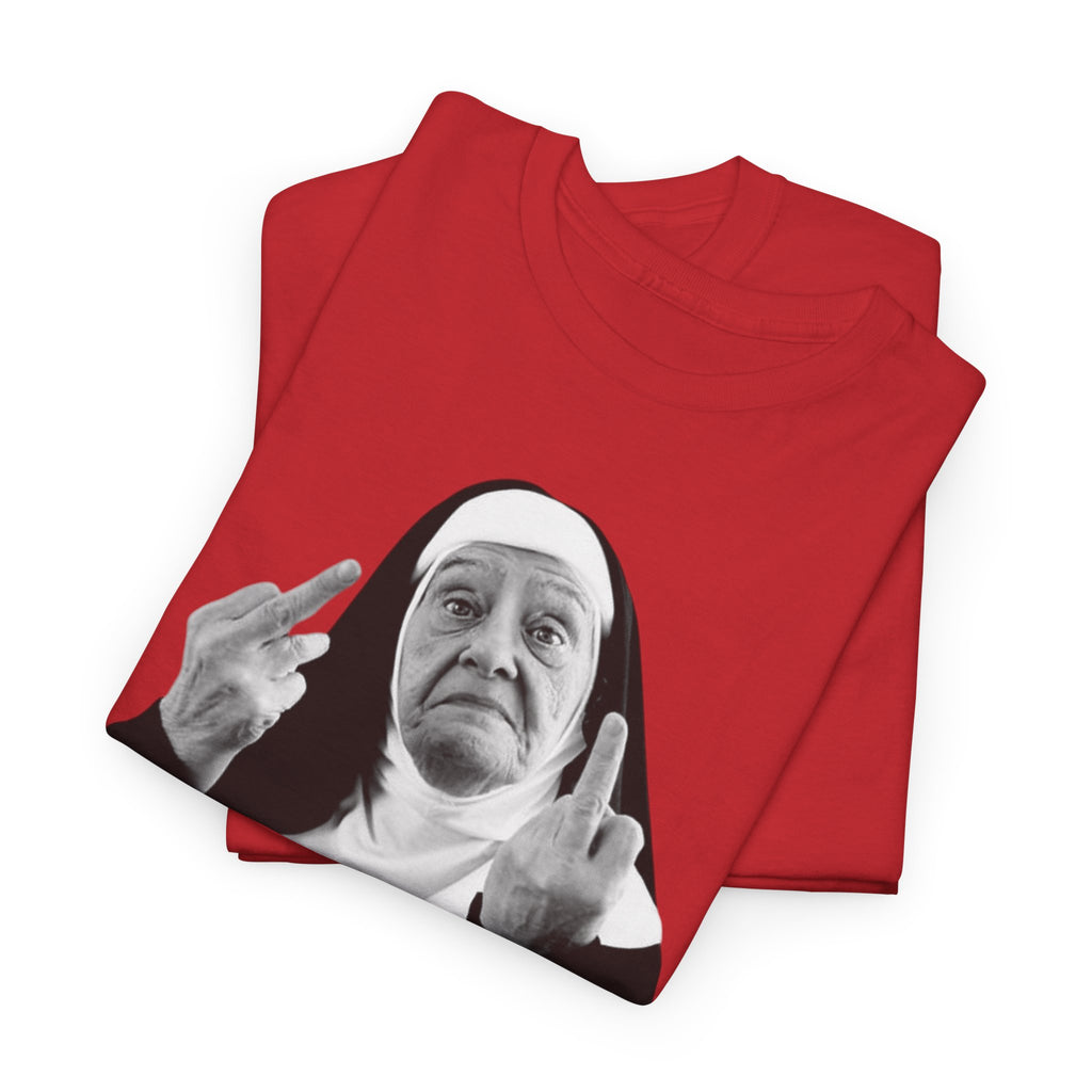 Unisex Funny Nun Graphic T-Shirt With Edgy Black and White Design  (5 Colors)