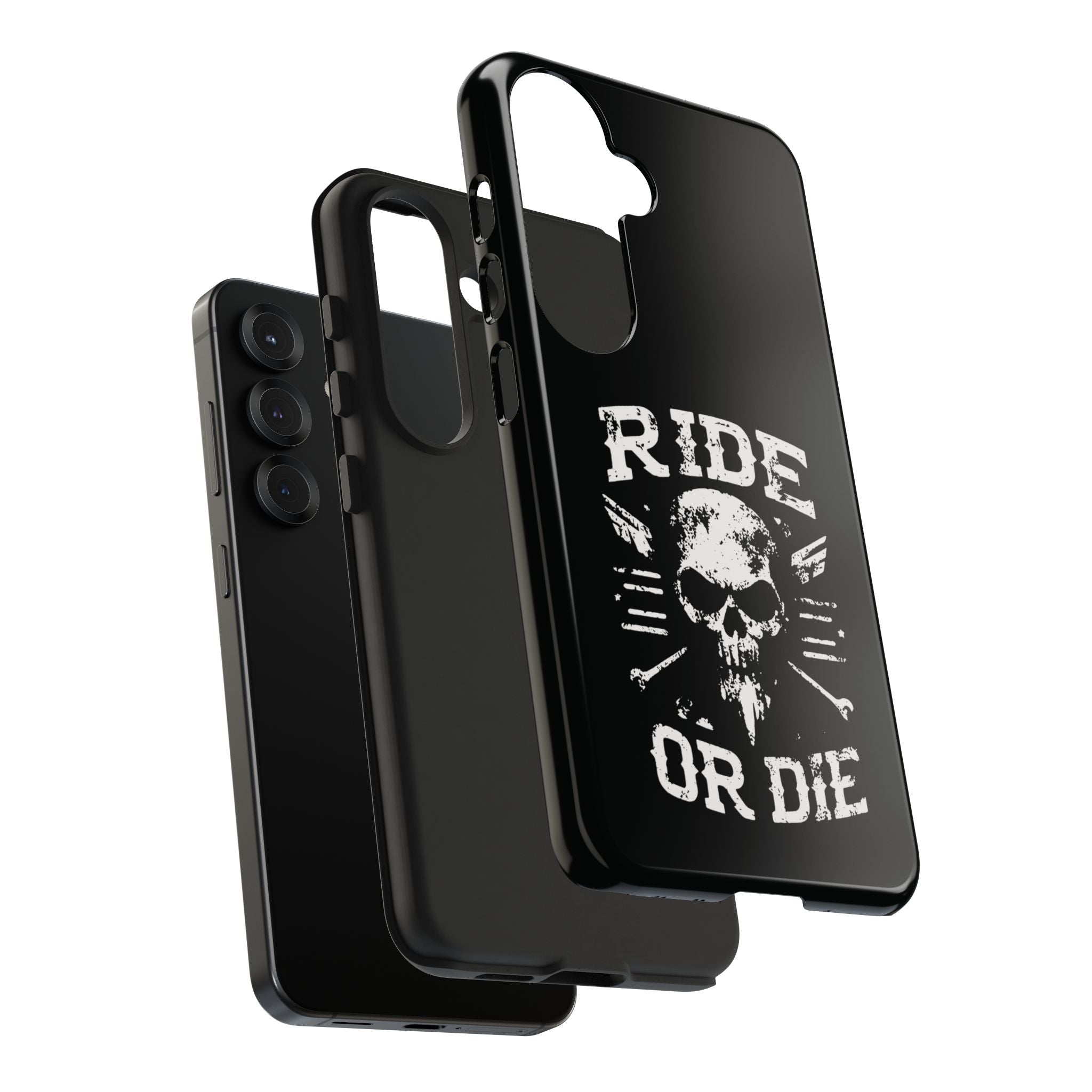 Ride or Die Skull Tough Phone Case | Biker Skull Graphic Phone Case