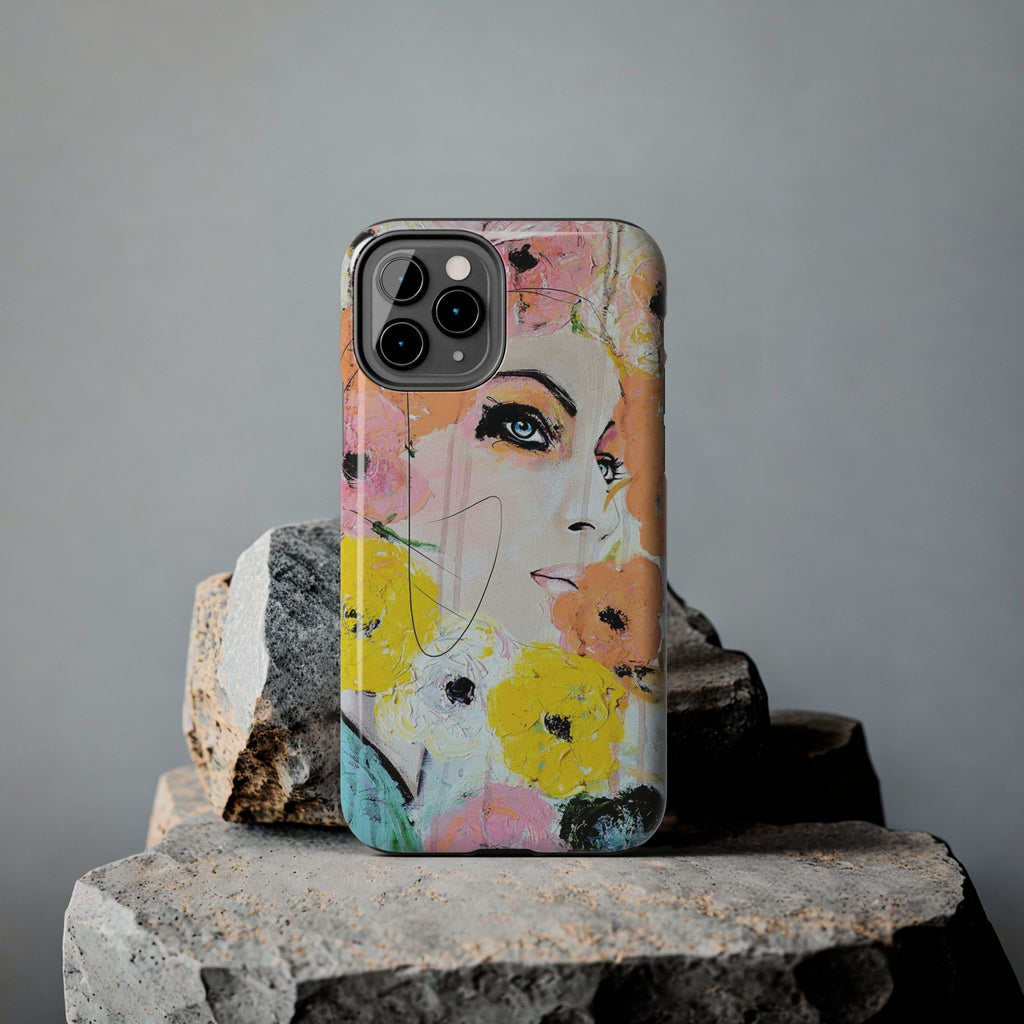 Vogue Inspired Floral Portrait Tough Phone Case | Feminine Fashion Art Phone Case