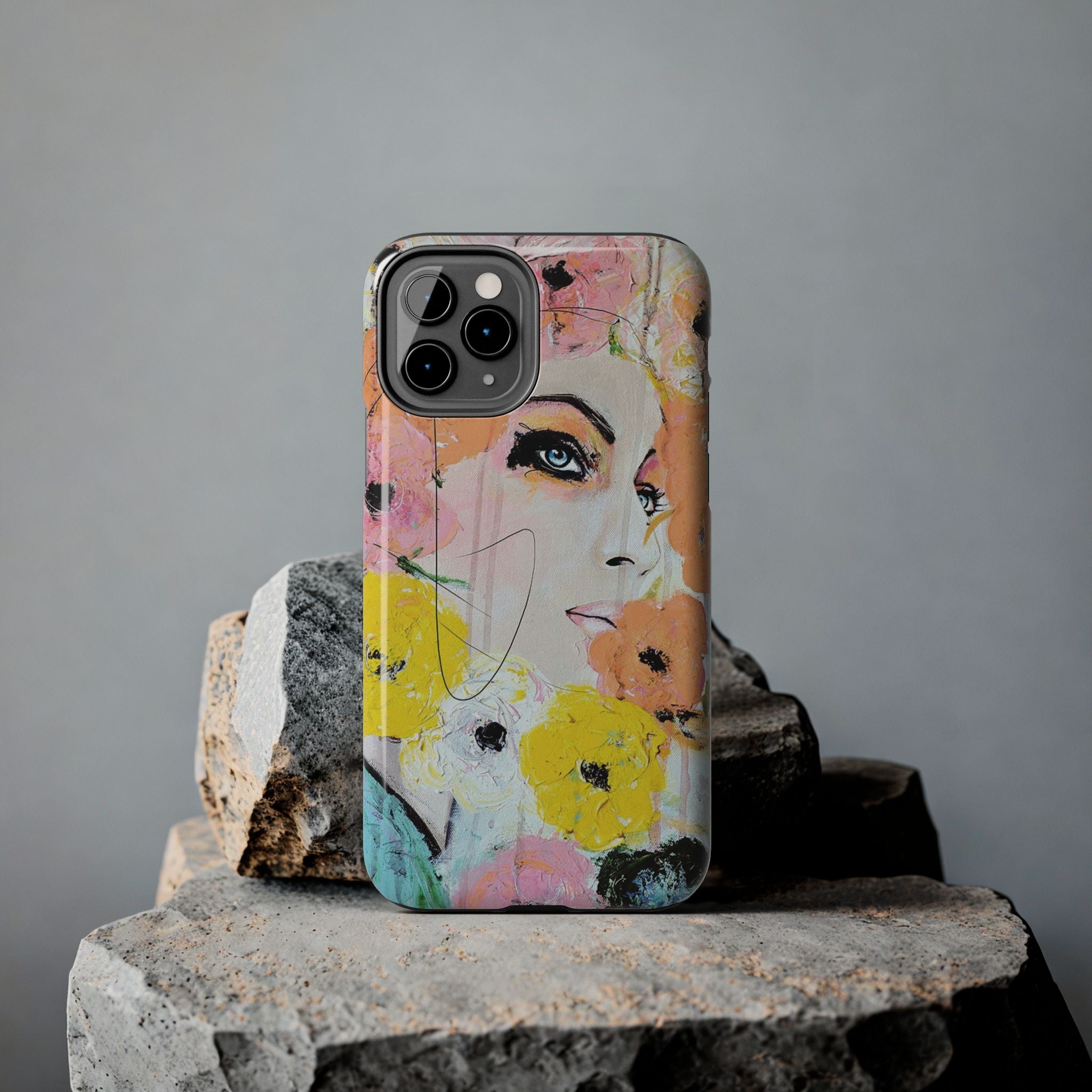 Vogue Inspired Floral Portrait Tough Phone Case | Feminine Fashion Art Phone Case