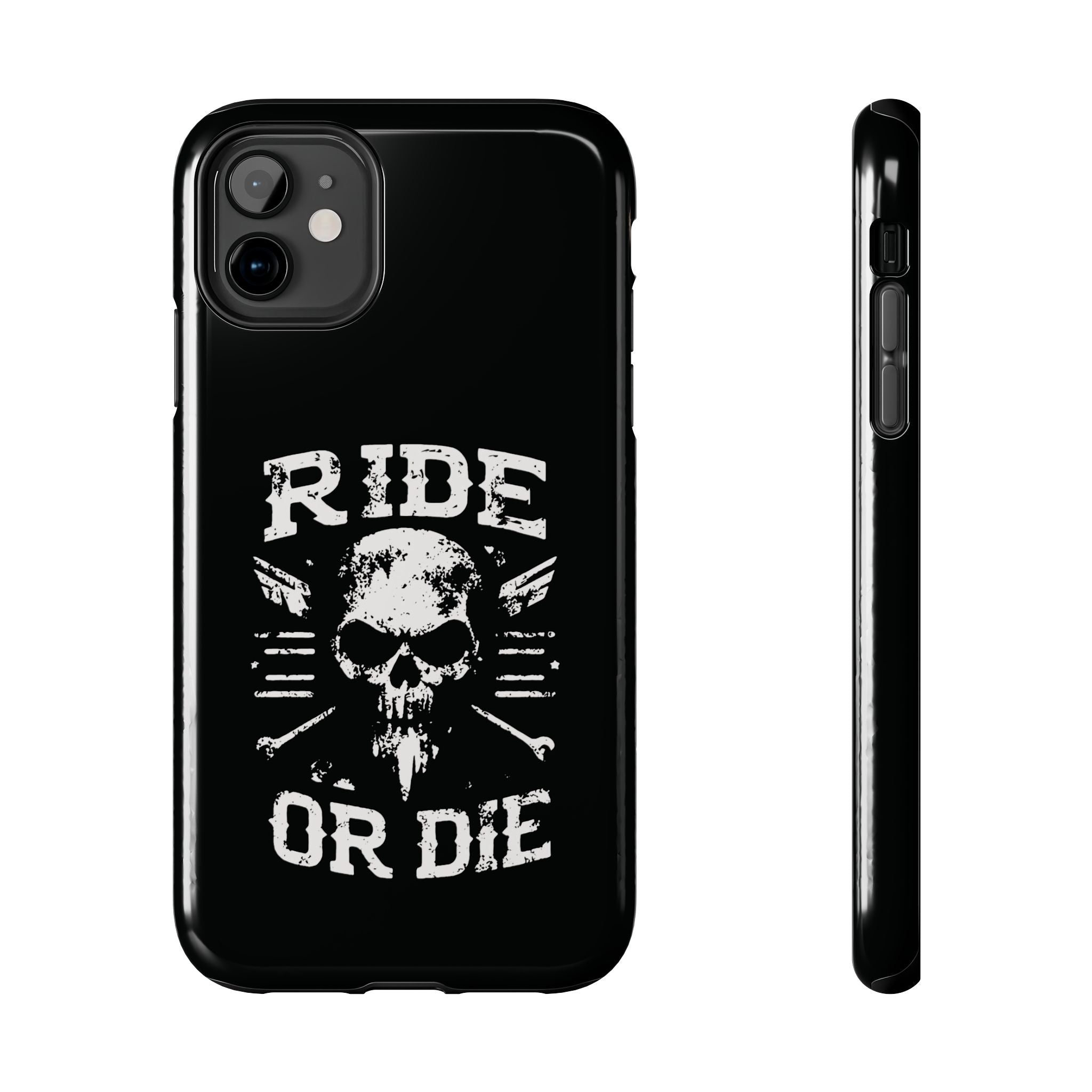 Ride or Die Skull Tough Phone Case | Biker Skull Graphic Phone Case