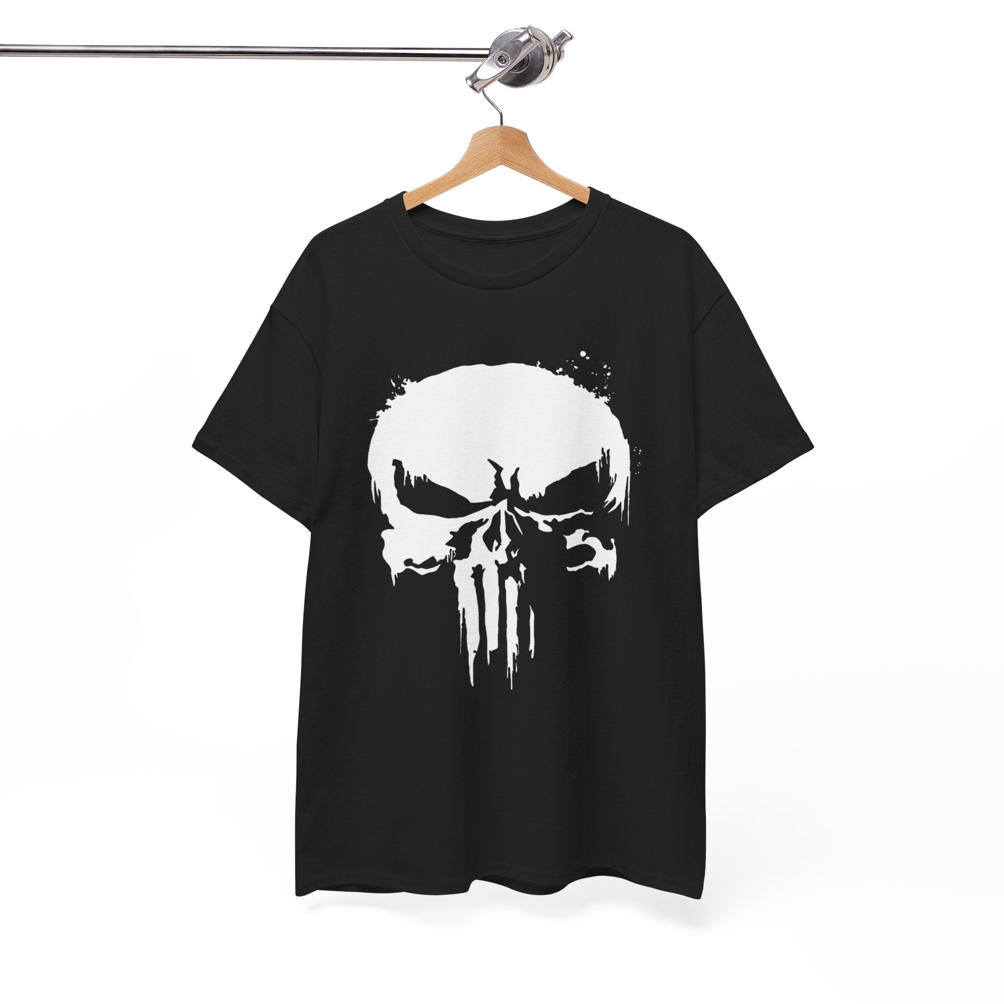 Unisex Punisher Inspired T-Shirt With Distressed Skull Custom Graphic (3 Colors)