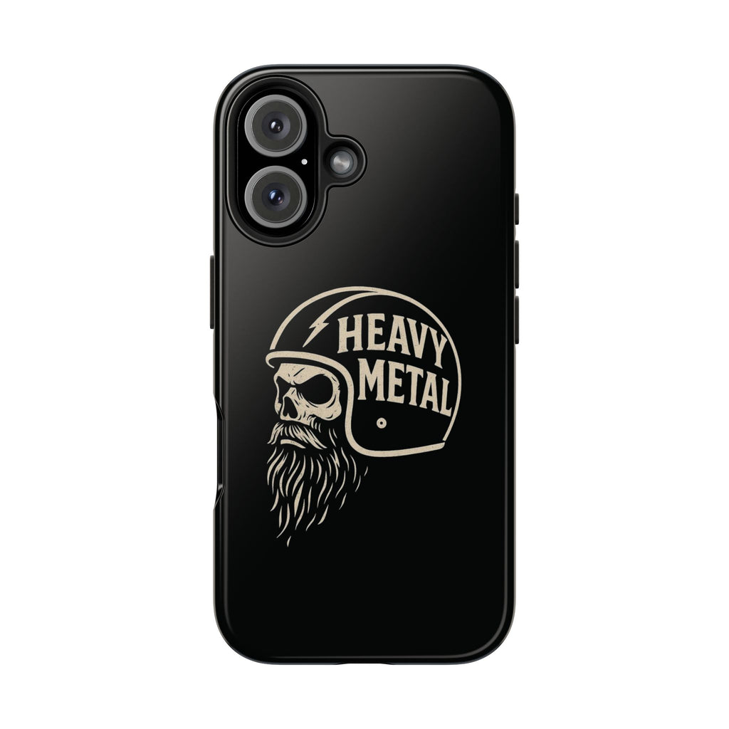 Heavy Metal Skull Tough Phone Case | Biker Helmet Skull Graphic Phone Case