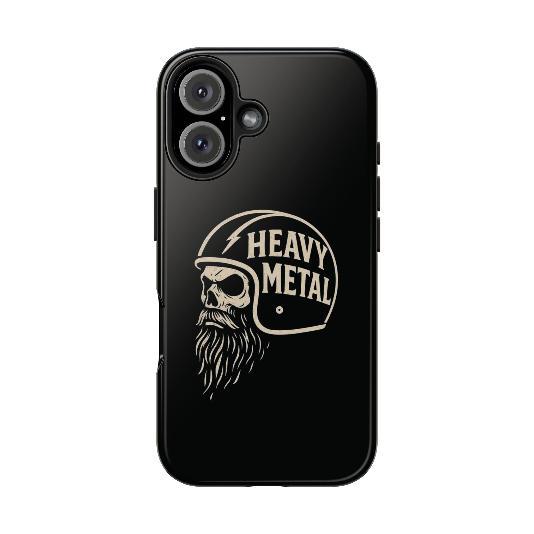 Heavy Metal Skull Tough Phone Case | Biker Helmet Skull Graphic Phone Case