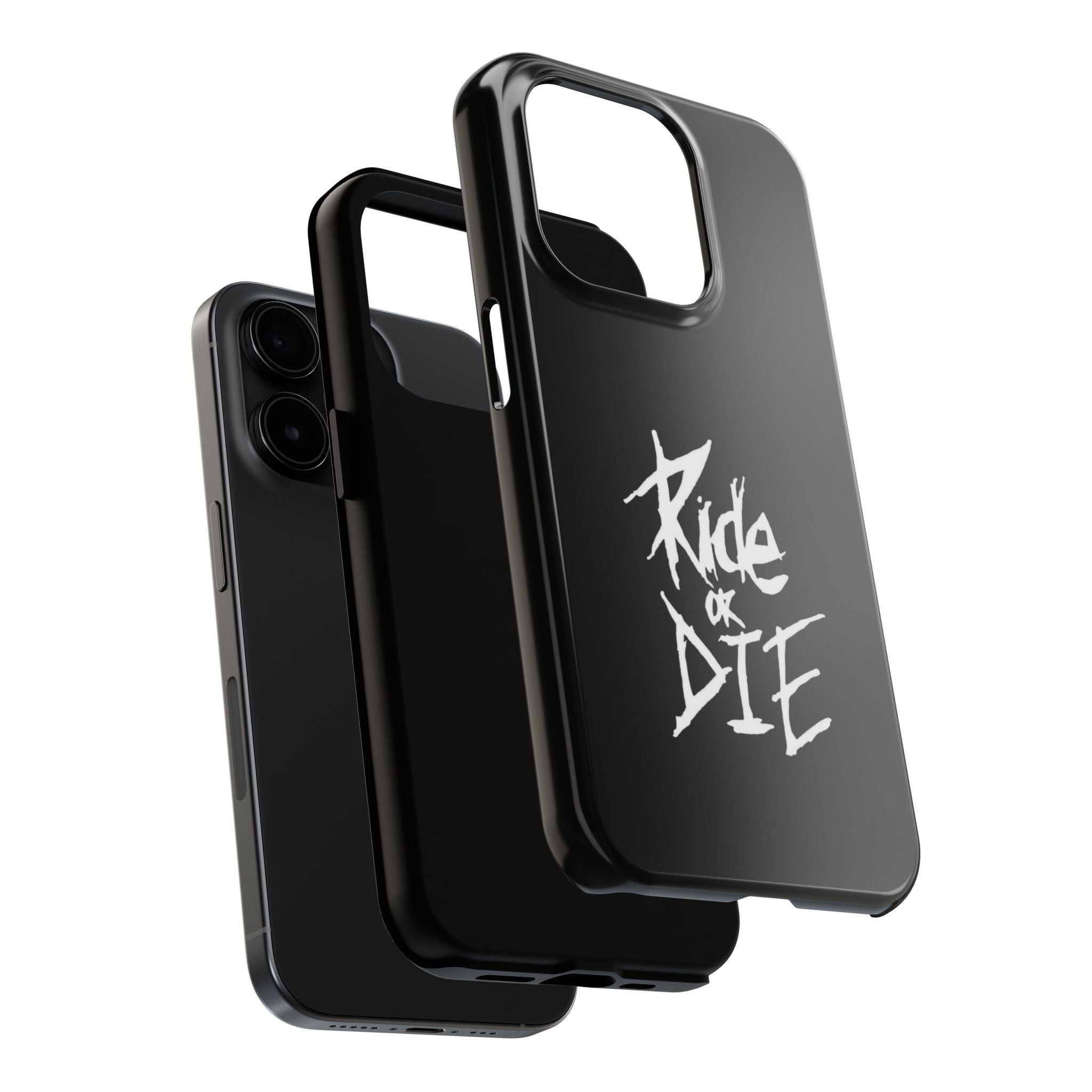 Ride or Die Skull Tough Phone Case | Edgy Script Biker Style Phone Case