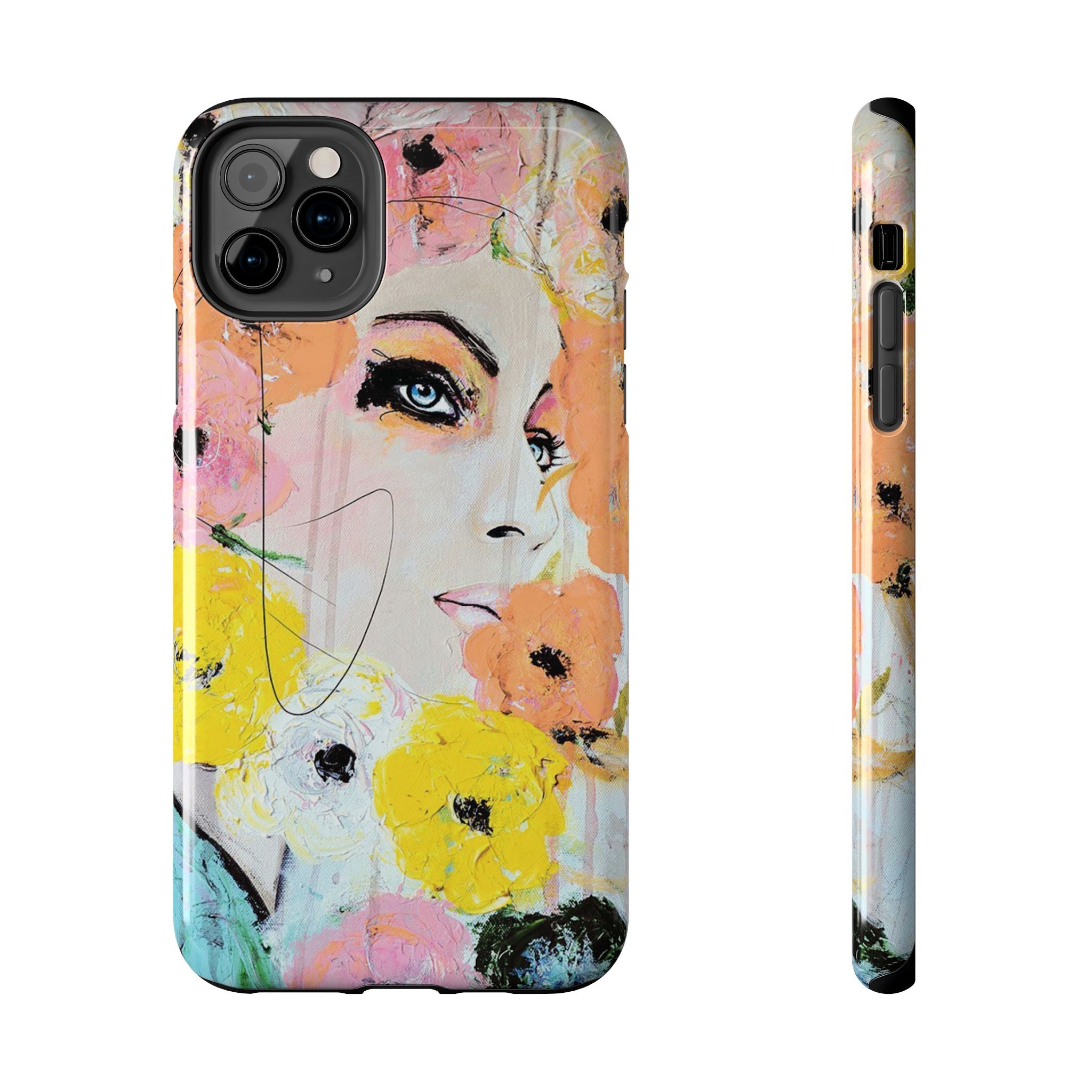 Vogue Inspired Floral Portrait Tough Phone Case | Feminine Fashion Art Phone Case