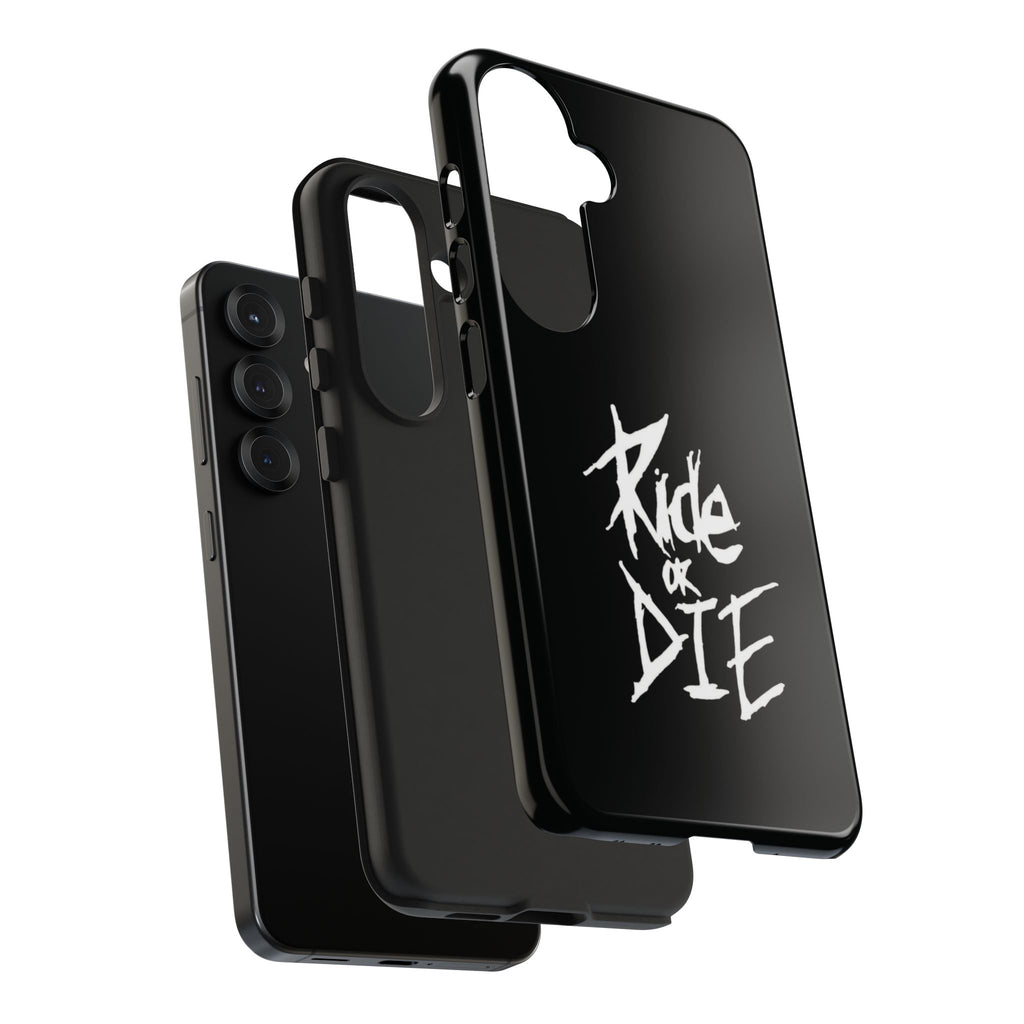 Ride or Die Skull Tough Phone Case | Edgy Script Biker Style Phone Case