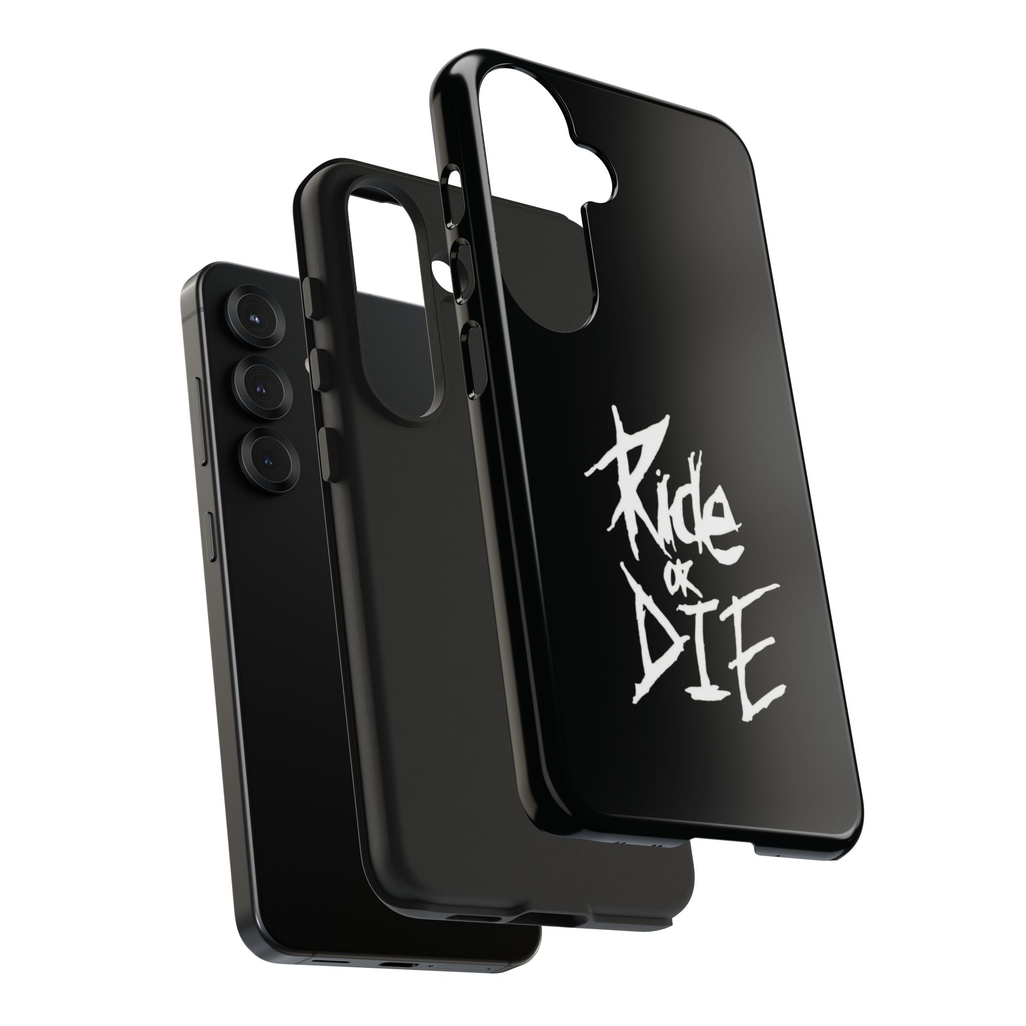 Ride or Die Skull Tough Phone Case | Edgy Script Biker Style Phone Case
