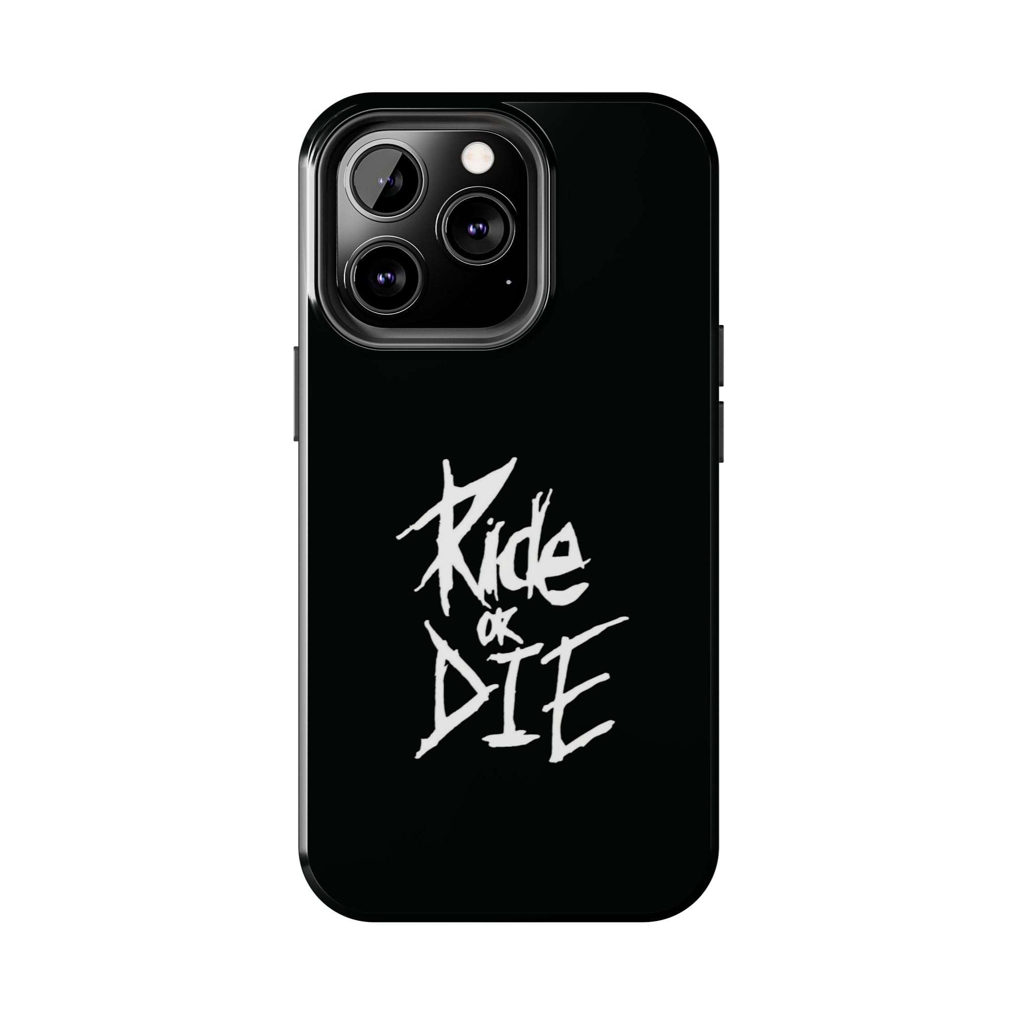 Ride or Die Skull Tough Phone Case | Edgy Script Biker Style Phone Case
