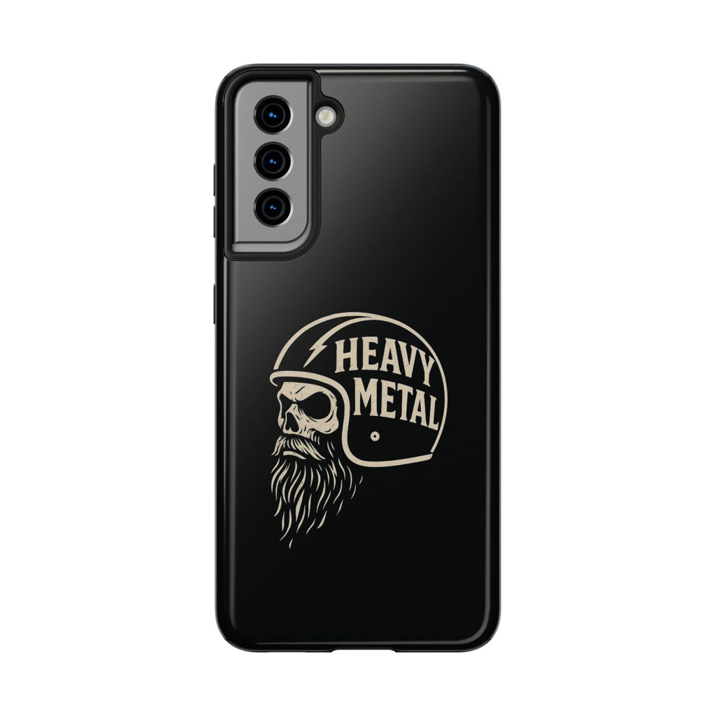 Heavy Metal Skull Tough Phone Case | Biker Helmet Skull Graphic Phone Case