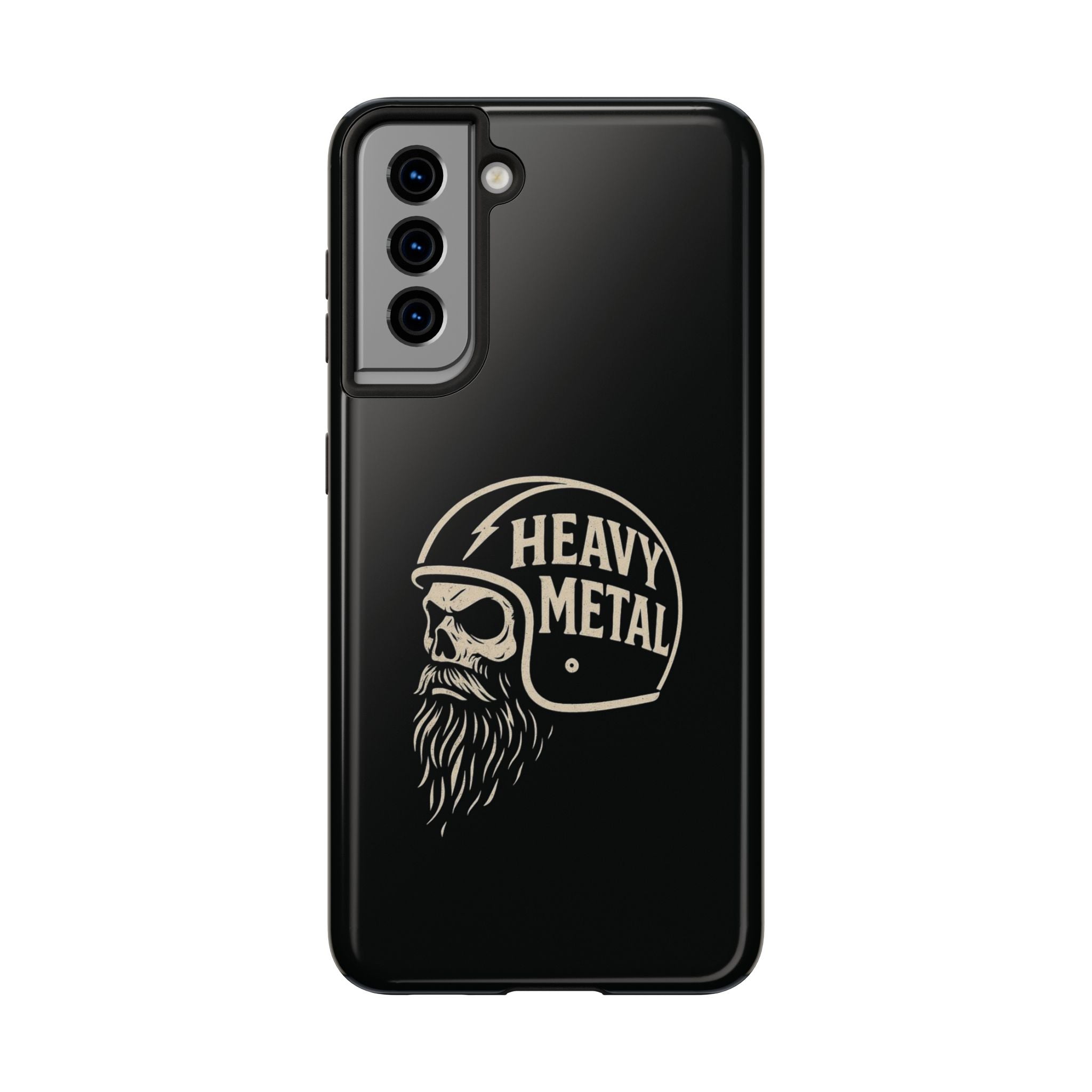 Heavy Metal Skull Tough Phone Case | Biker Helmet Skull Graphic Phone Case