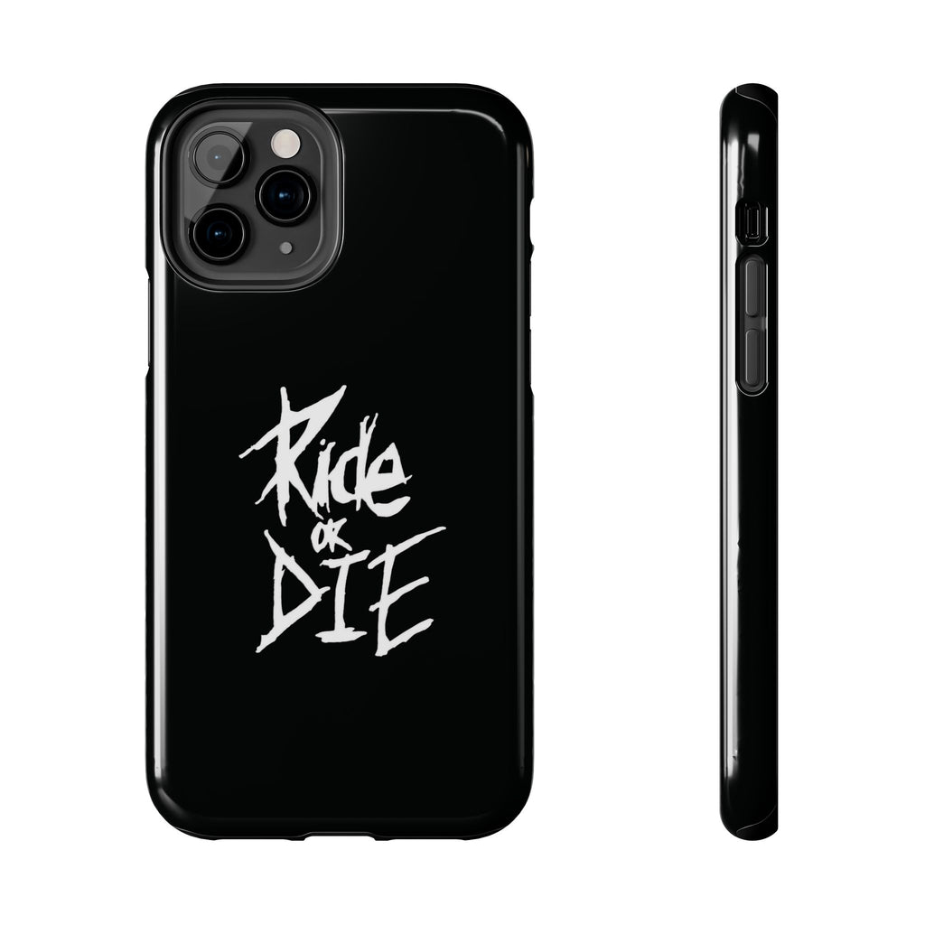 Ride or Die Skull Tough Phone Case | Edgy Script Biker Style Phone Case