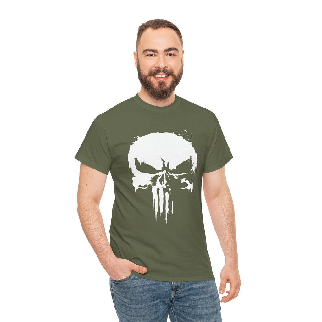 Unisex Punisher Inspired T-Shirt With Distressed Skull Custom Graphic (3 Colors)