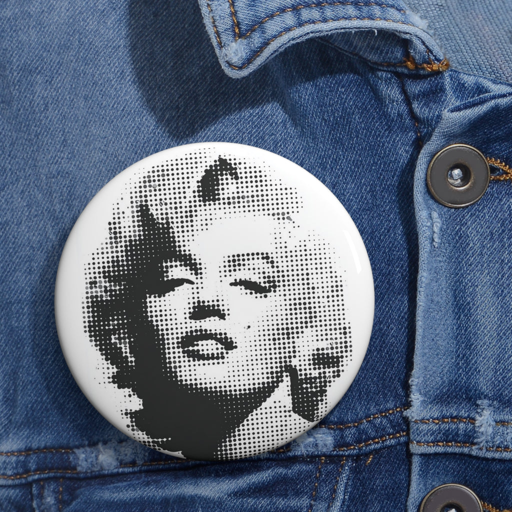 Marilyn Monroe in Black and White Retro Portrait Pin Button (3 Sizes)
