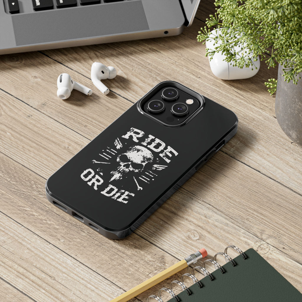 Ride or Die Skull Tough Phone Case | Biker Skull Graphic Phone Case