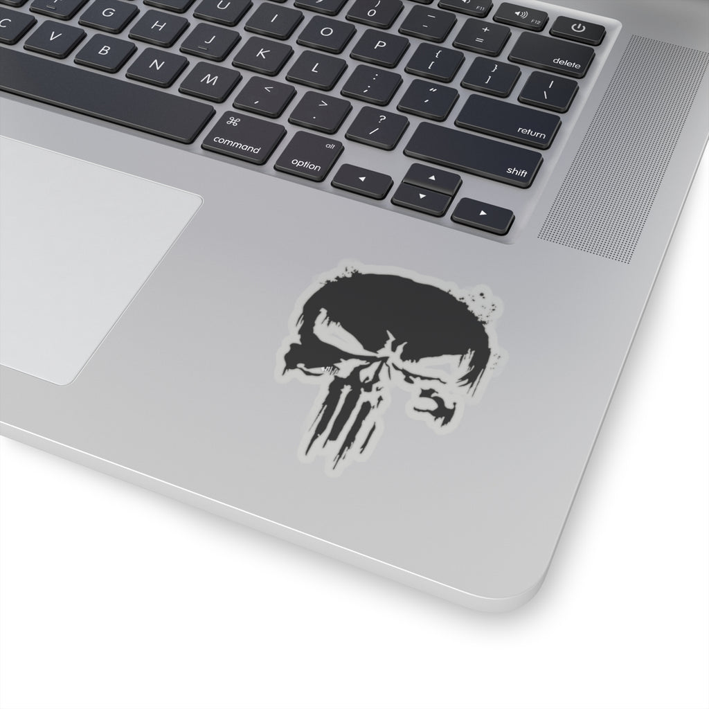 Punisher Skull Comic Style Stickers in Black and White (4 Sizes)