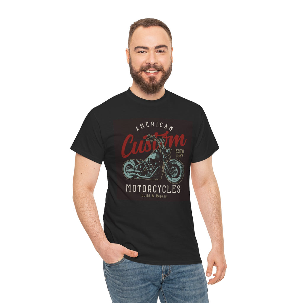 Unisex American Custom Motorcycle Graphic T-Shirt