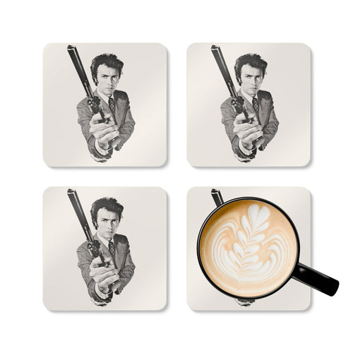 Clint Eastwood Dirty Harry Corkback Coaster Set (4 Pieces)