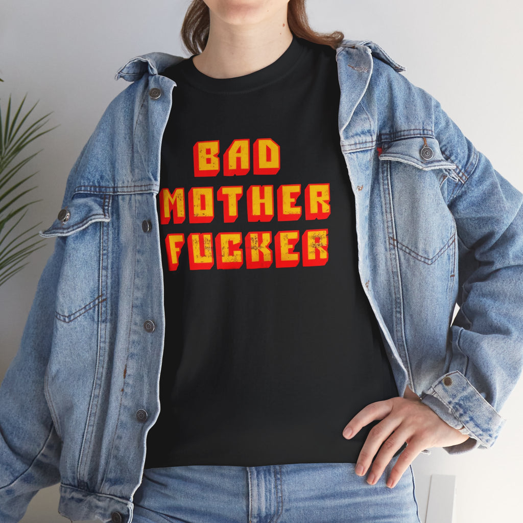 Unisex Bad Mother F*cker T-Shirt Vintage Bold Graphic Tee Edgy Streetwear Shirt