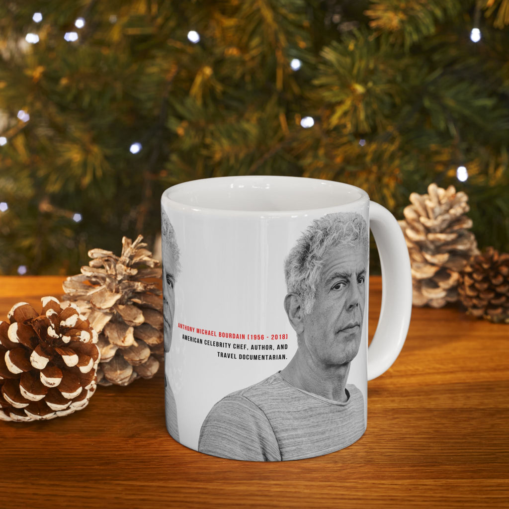 Anthony Bourdain Tribute Mug | Food Lover Coffee Mug | Chef & Travel Fan Gift | 11oz Ceramic Mug