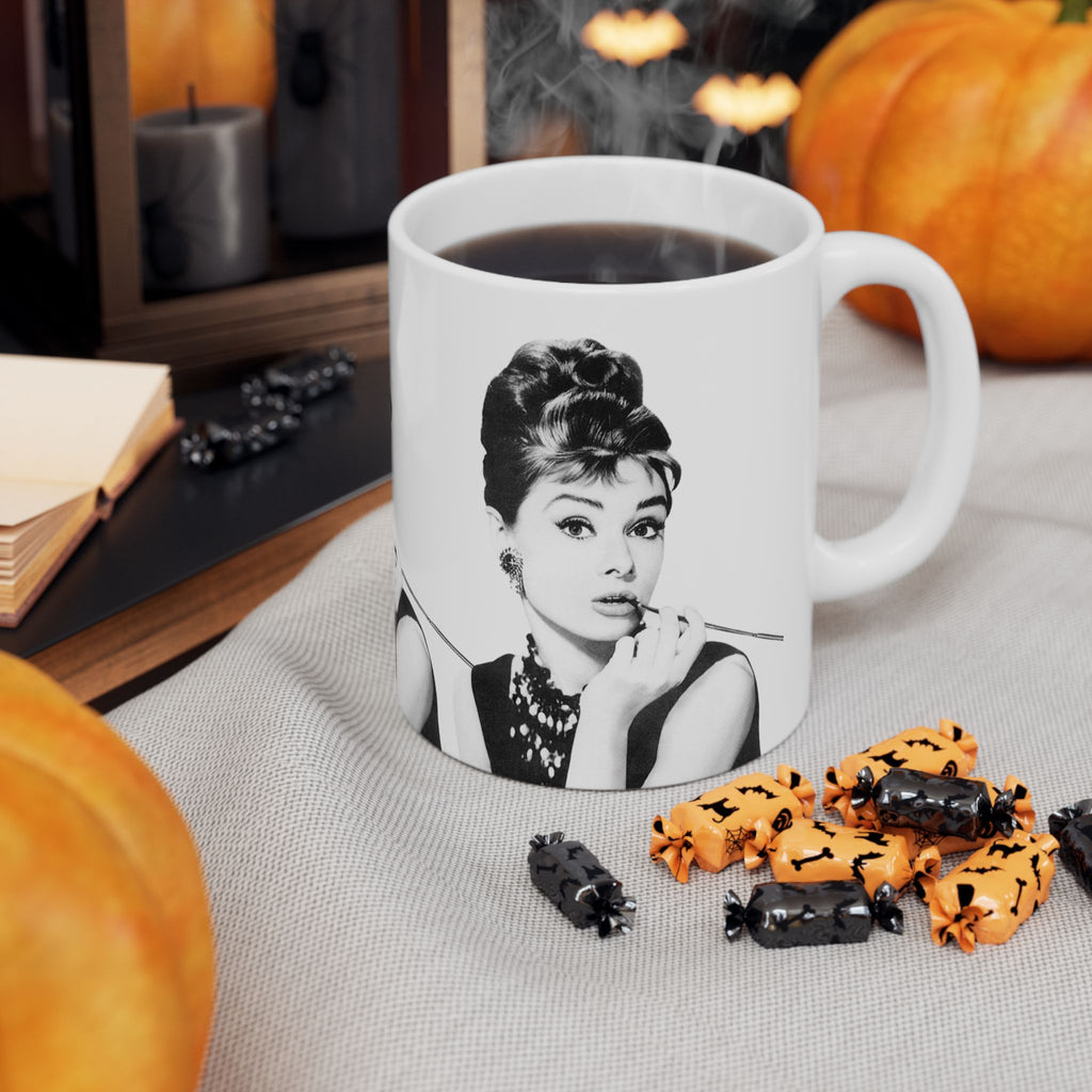Audrey Hepburn Classic Movie 11oz Coffee Mug | Vintage Hollywood Retro Glam