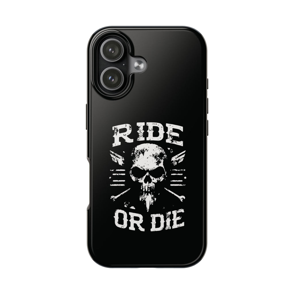 Ride or Die Skull Tough Phone Case | Biker Skull Graphic Phone Case