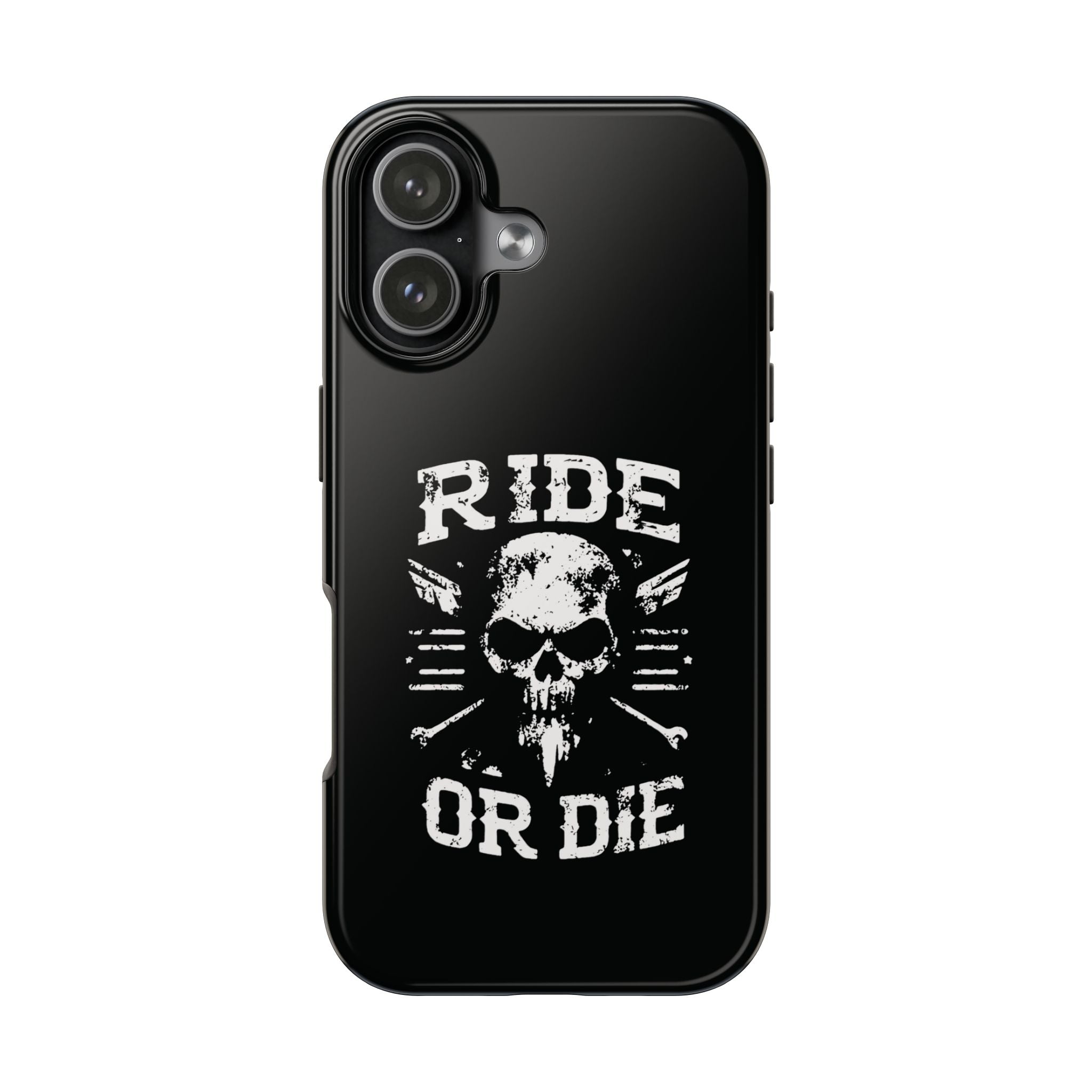 Ride or Die Skull Tough Phone Case | Biker Skull Graphic Phone Case