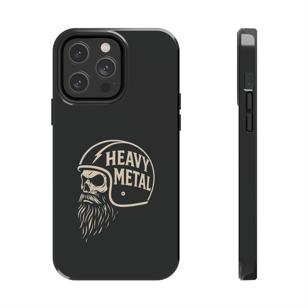 Heavy Metal Skull Tough Phone Case | Biker Helmet Skull Graphic Phone Case