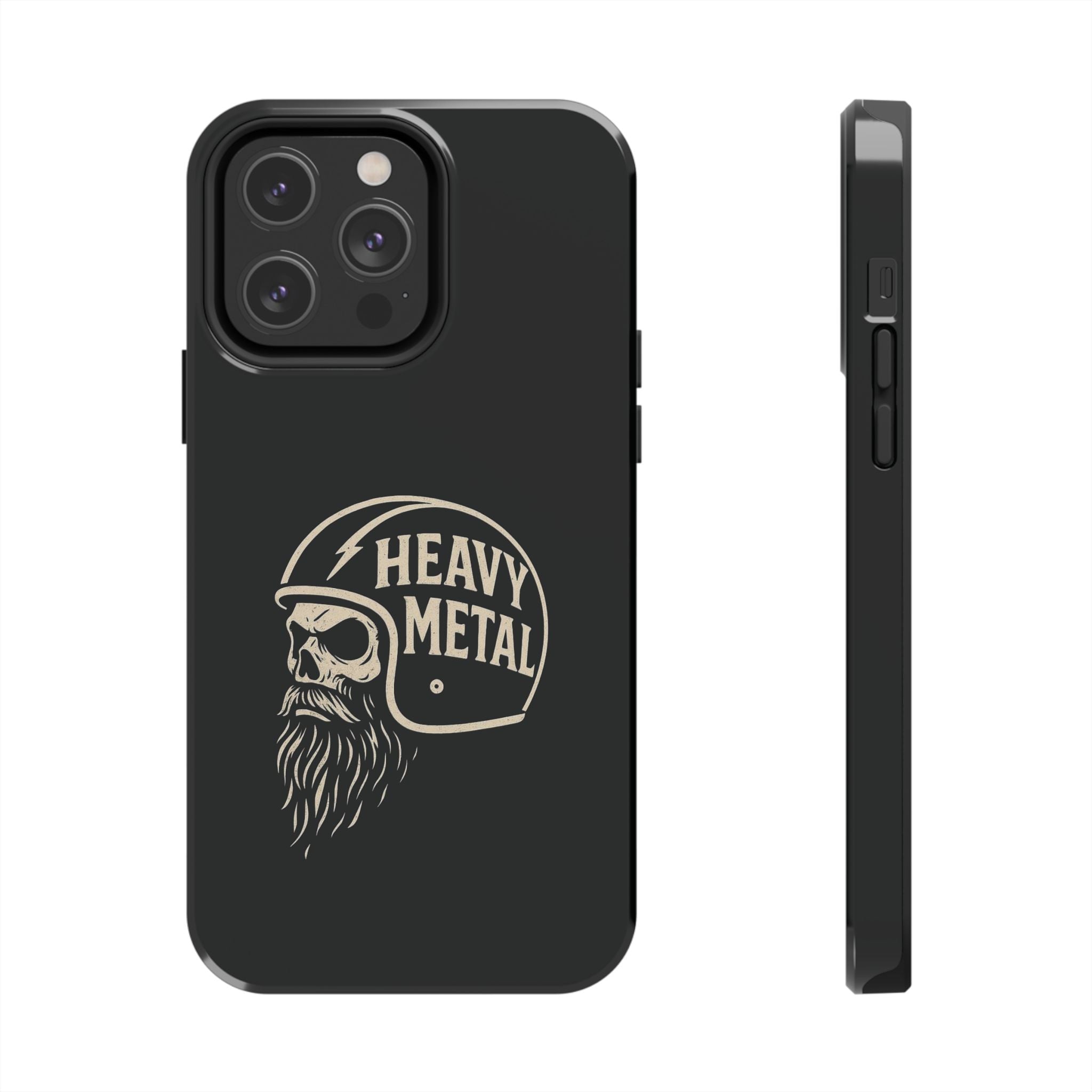 Heavy Metal Skull Tough Phone Case | Biker Helmet Skull Graphic Phone Case