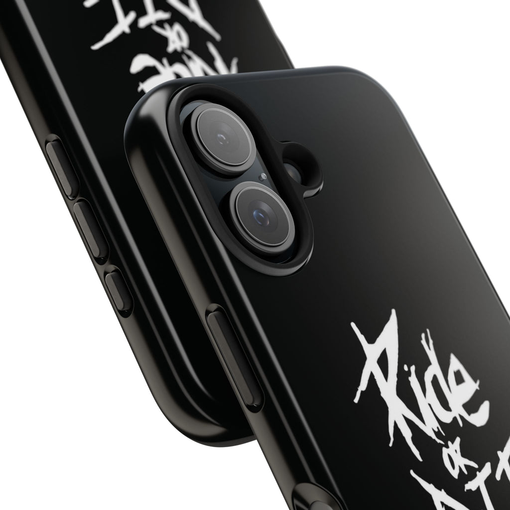 Ride or Die Skull Tough Phone Case | Edgy Script Biker Style Phone Case