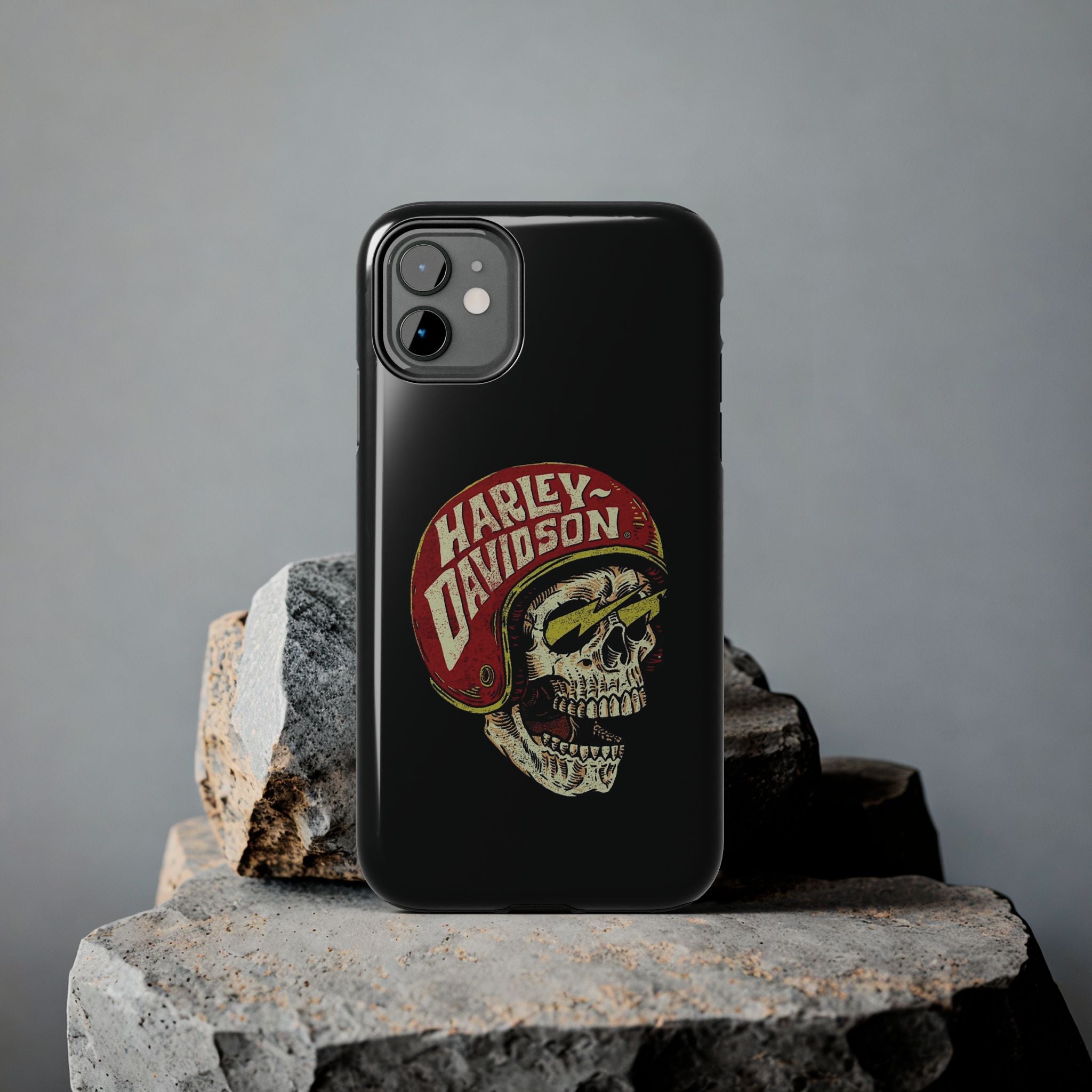 Skull Helmet Tough Phone Case | Vintage Motorcycle Biker Phone Case