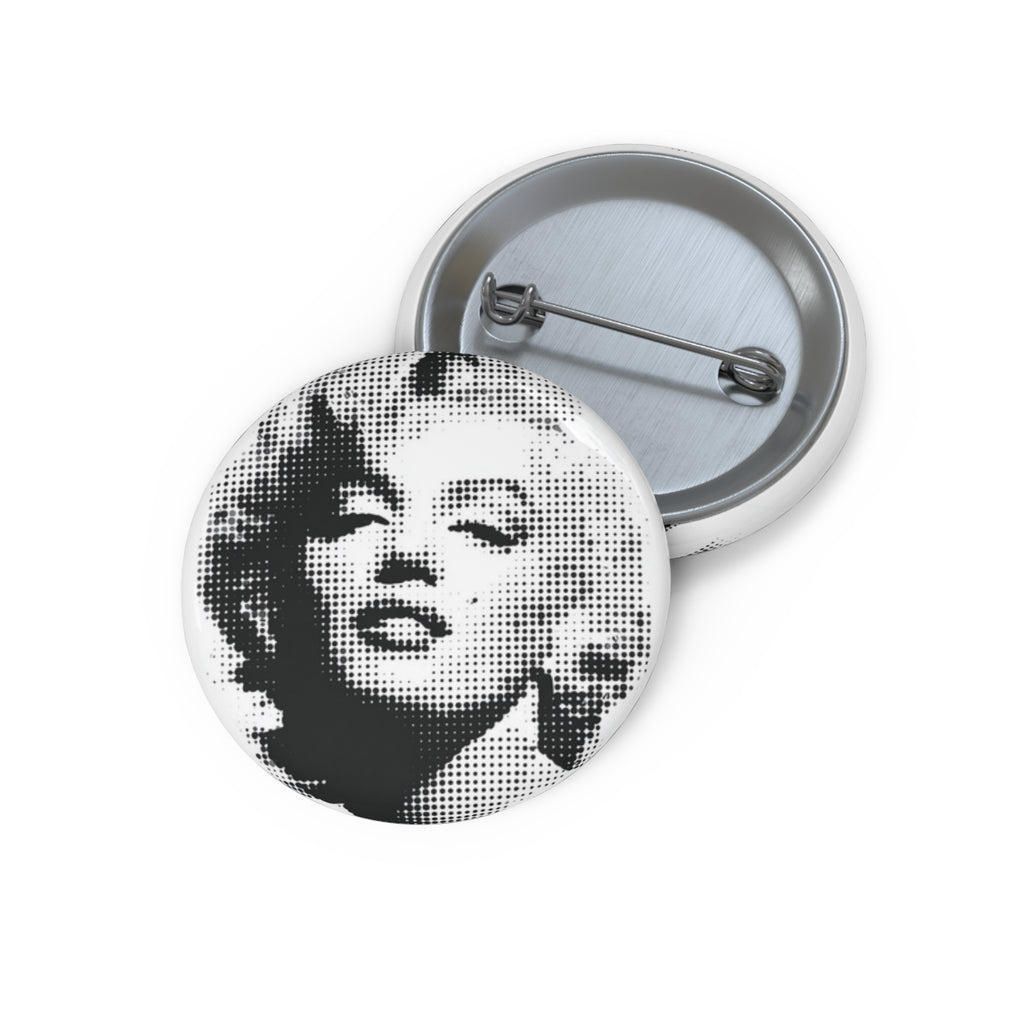 Marilyn Monroe in Black and White Retro Portrait Pin Button (3 Sizes)