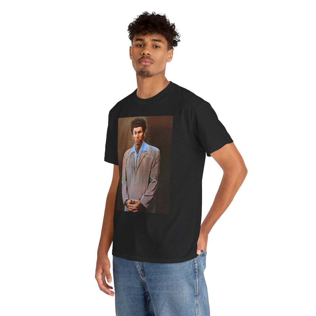 Seinfeld Cosmo Kramer the beloved character T-Shirt with his pained protrait artwork (2 Colors)