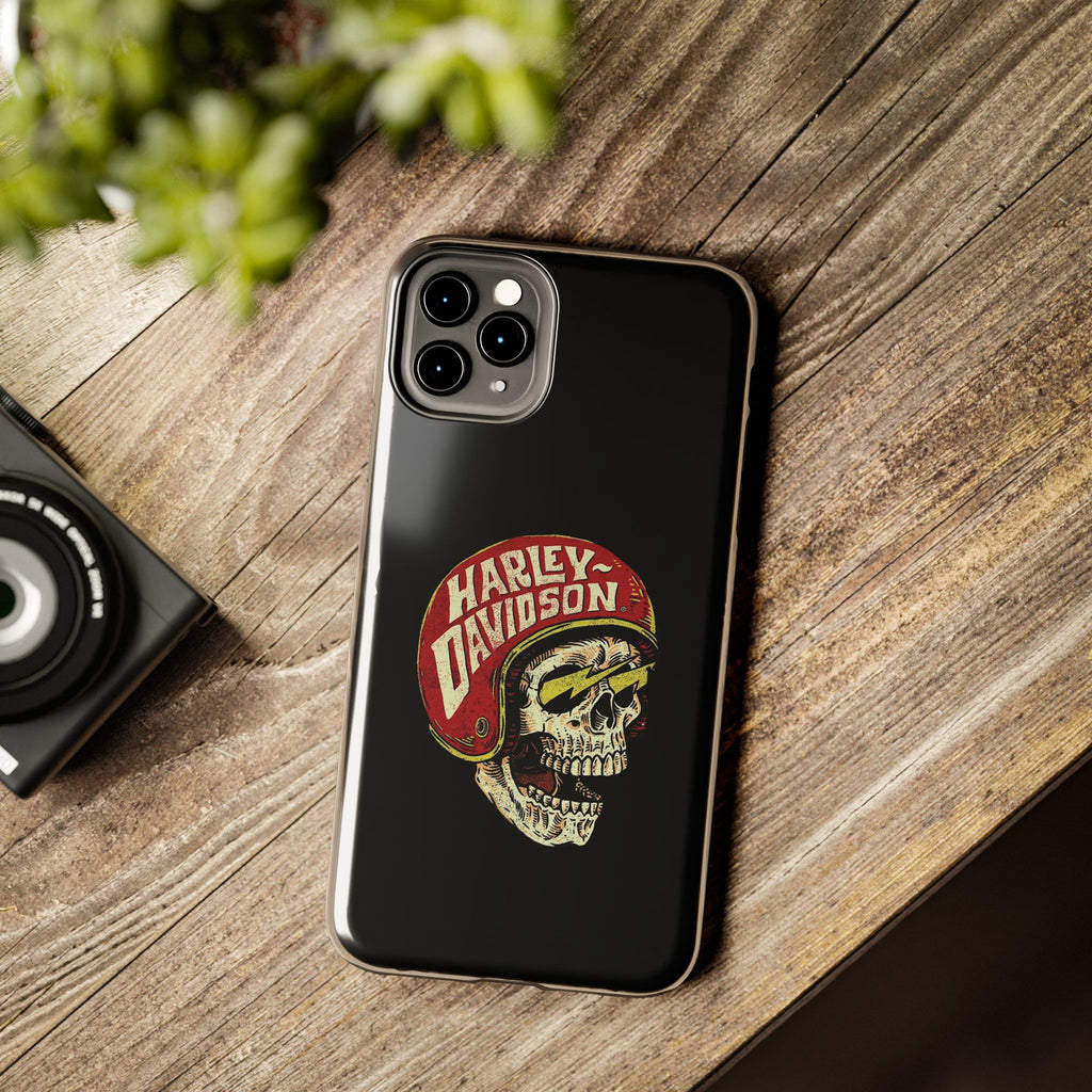 Skull Helmet Tough Phone Case | Vintage Motorcycle Biker Phone Case