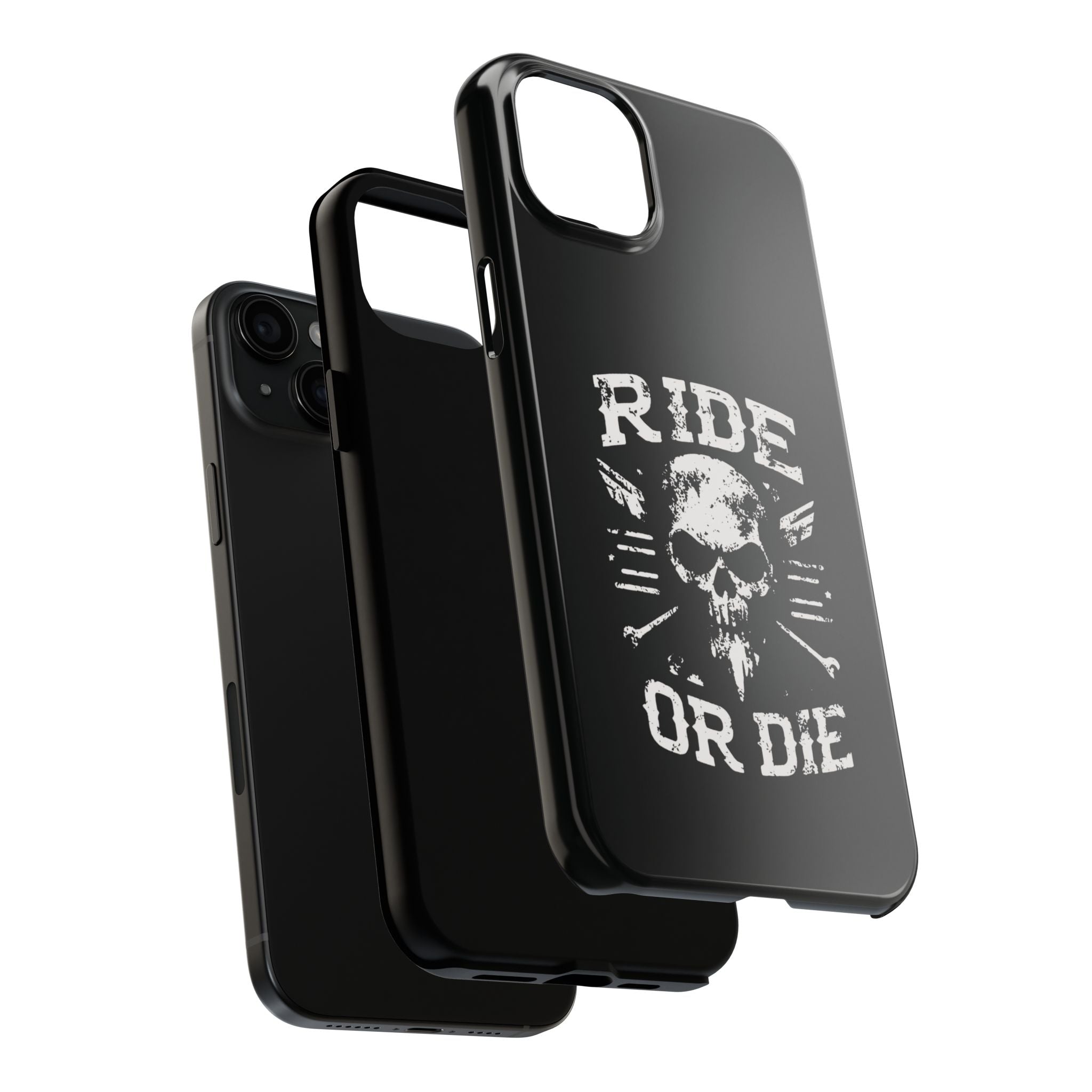 Ride or Die Skull Tough Phone Case | Biker Skull Graphic Phone Case