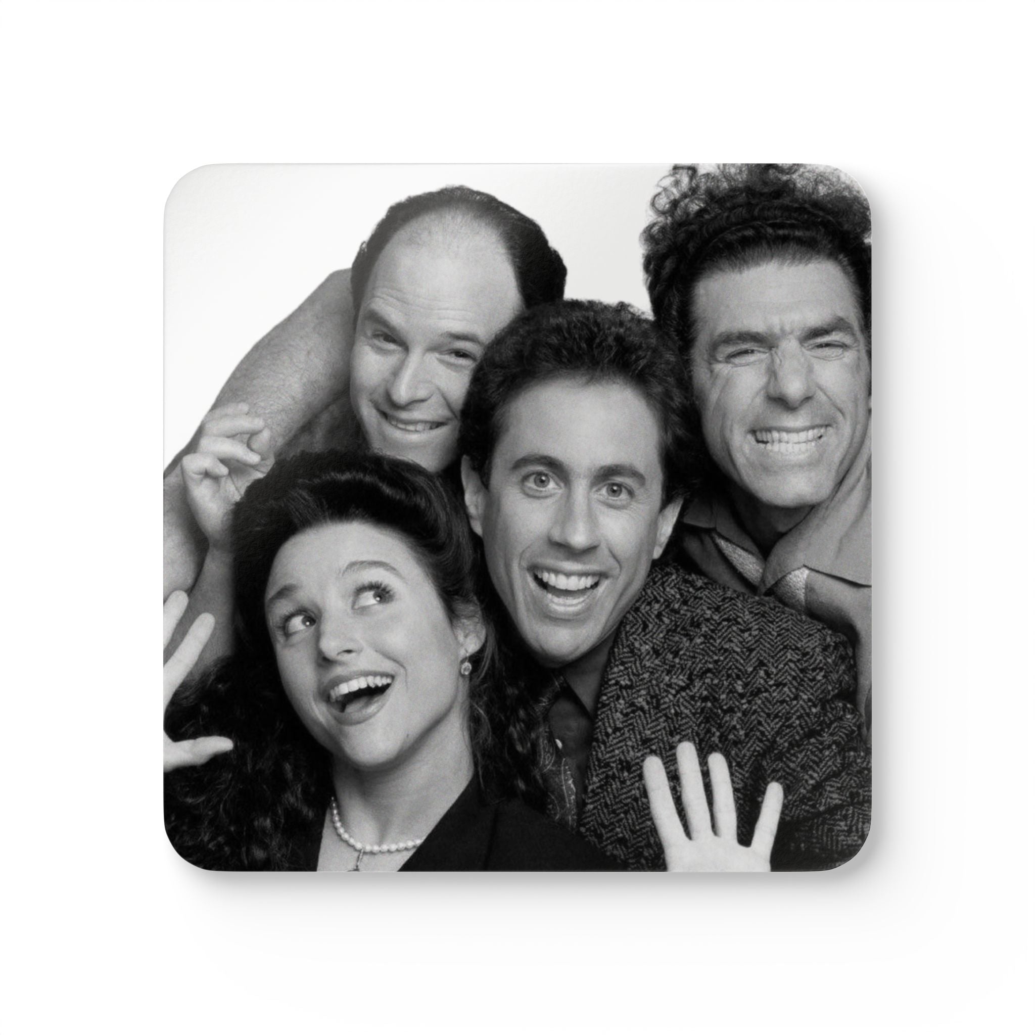 Seinfeld TV Show Corkback Coaster Set | Classic Sitcom Tribute (4 Pieces)