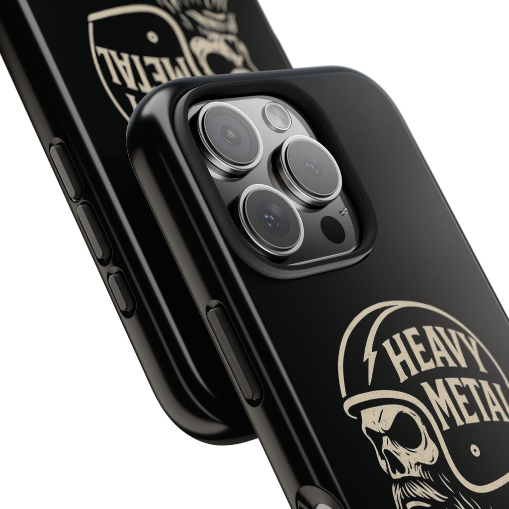 Heavy Metal Skull Tough Phone Case | Biker Helmet Skull Graphic Phone Case