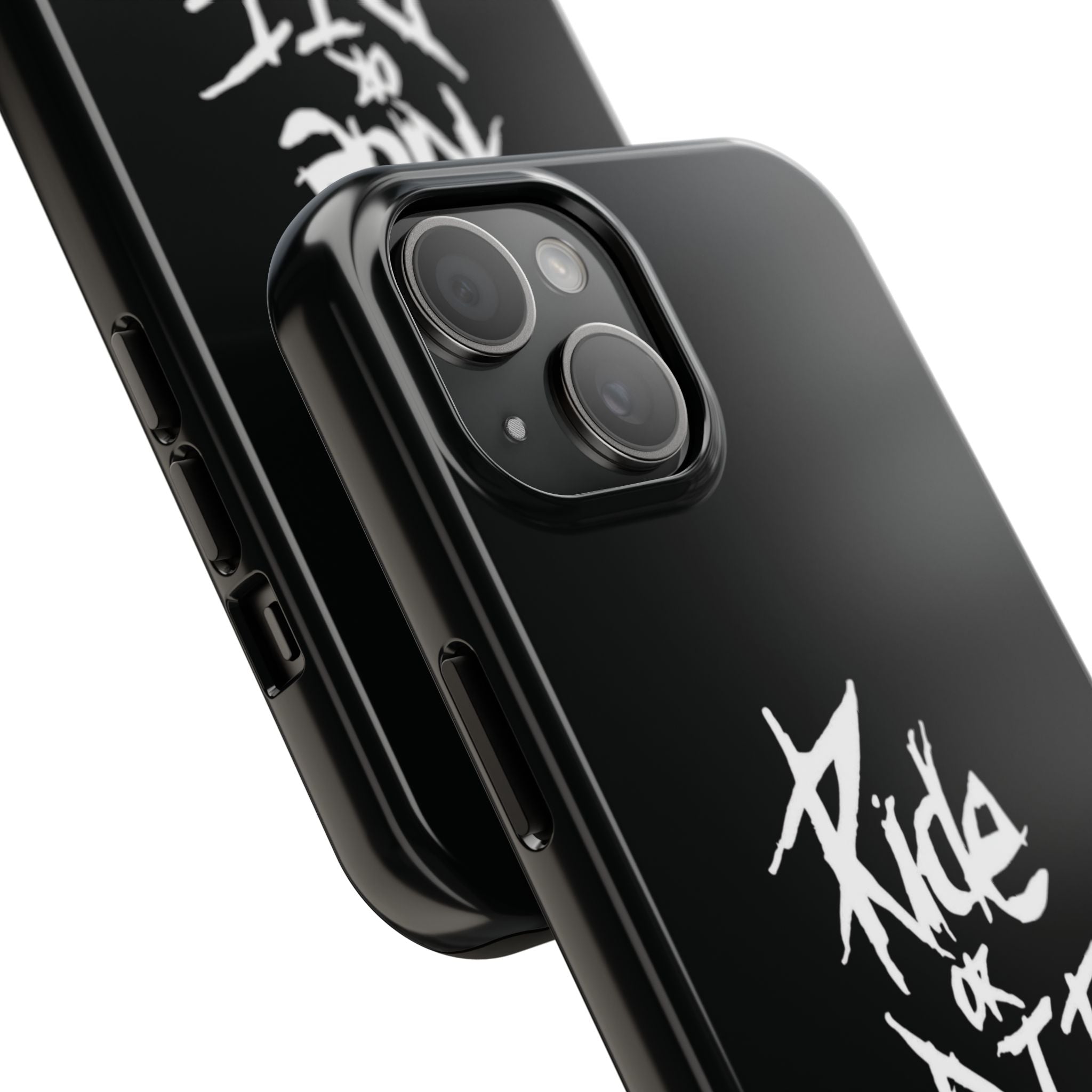 Ride or Die Skull Tough Phone Case | Edgy Script Biker Style Phone Case