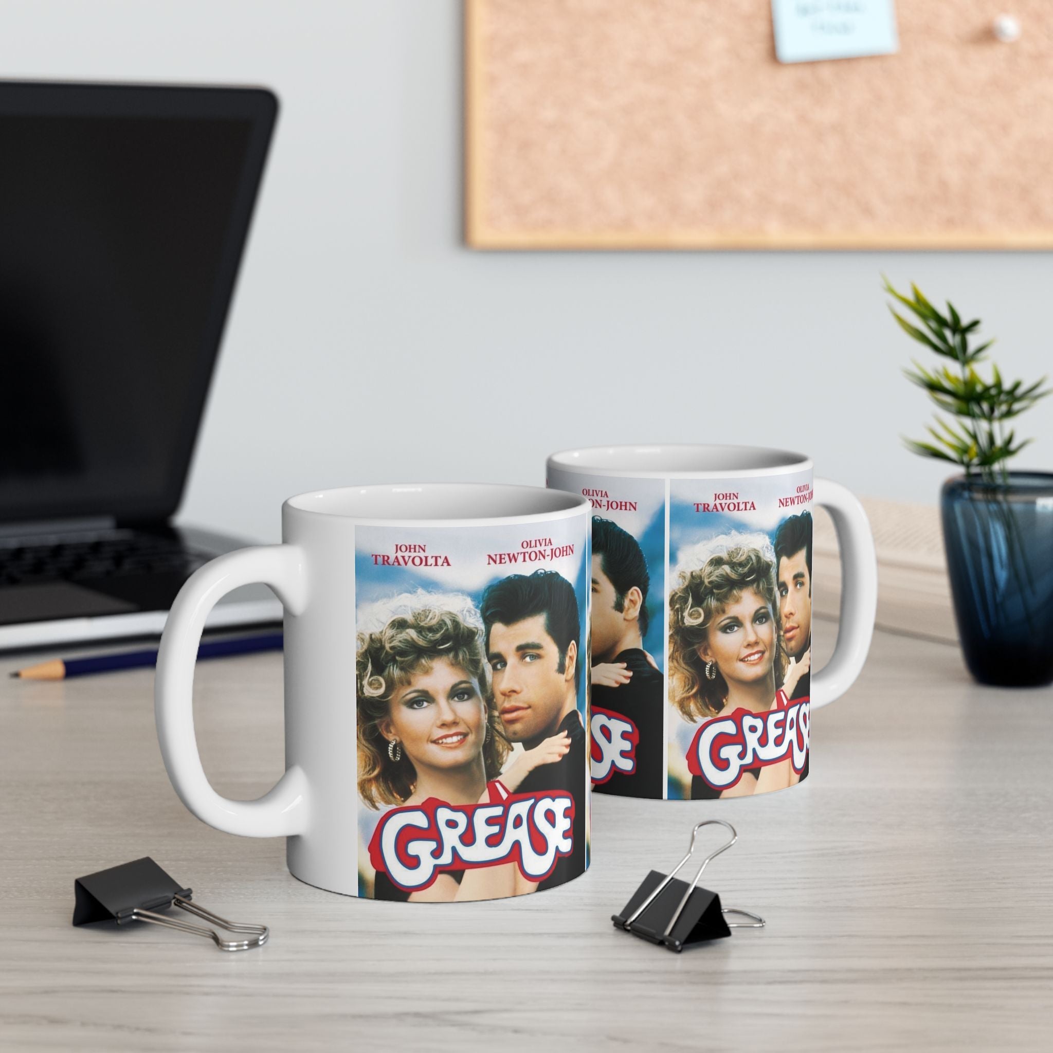 Grease Movie Retro Musical Film Inspired 11oz White Coffee Cup | Danny & Sandy Vintage Mug