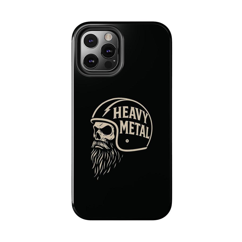 Heavy Metal Skull Tough Phone Case | Biker Helmet Skull Graphic Phone Case