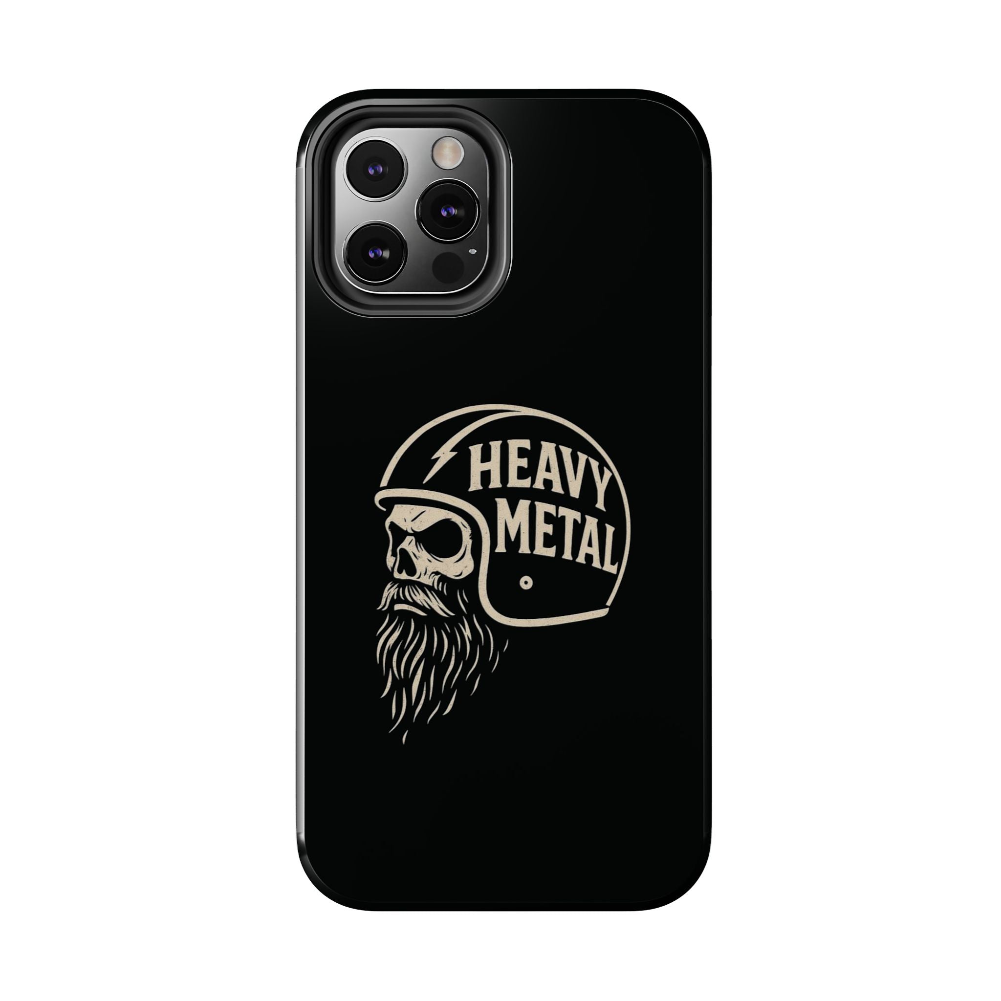 Heavy Metal Skull Tough Phone Case | Biker Helmet Skull Graphic Phone Case