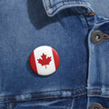 Canadian Flag Patriotic Pin Button with Classic Red Maple Leaf (3 Sizes)
