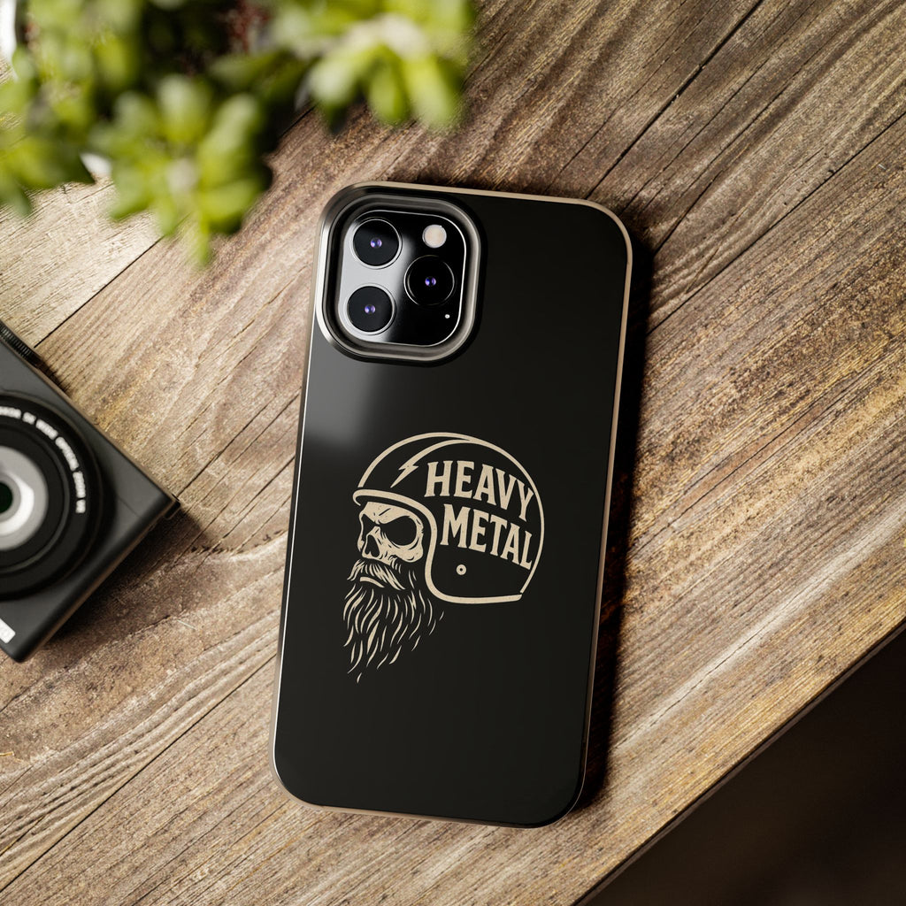 Heavy Metal Skull Tough Phone Case | Biker Helmet Skull Graphic Phone Case