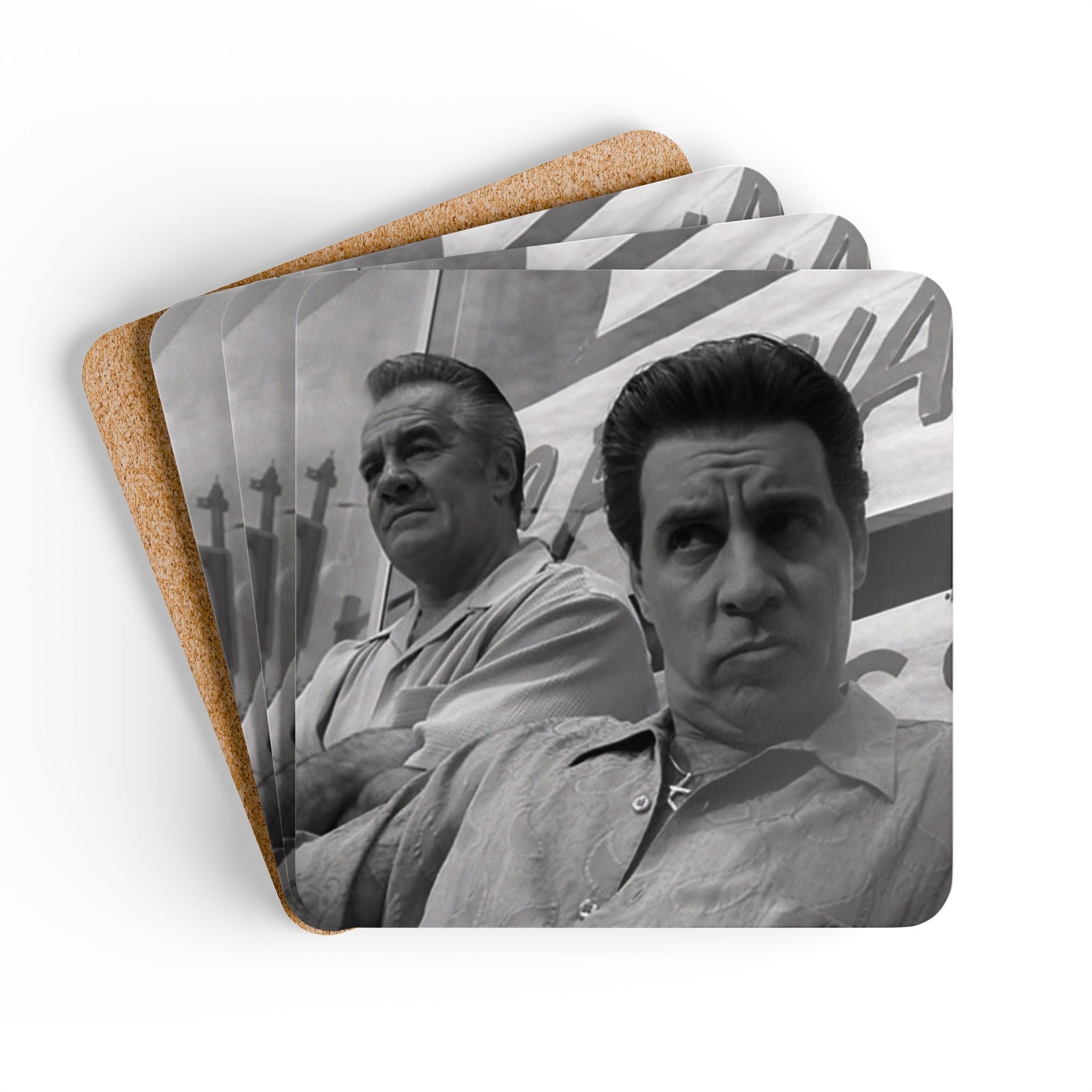 The Sopranos Paulie Gualtieri & Silvio Dante Corkback Coaster Set (4 Pieces)