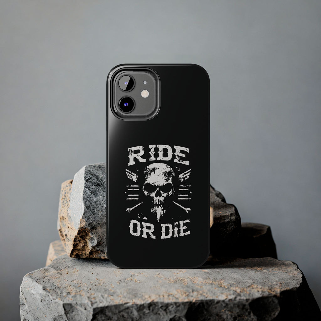 Ride or Die Skull Tough Phone Case | Biker Skull Graphic Phone Case